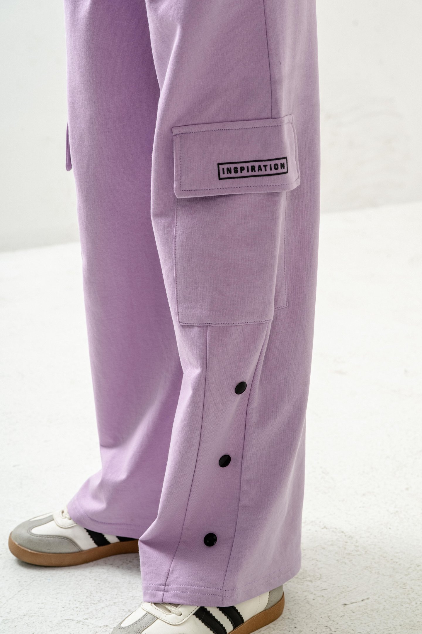 Kargo Cepli Paçalar Rivetli Cep Kapagı Inspiration Baskılı Kız Çocuk Eşofman Altı