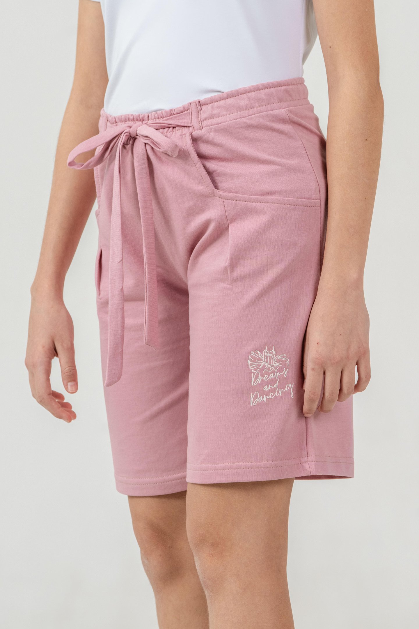 Kemer Fiyonk Kurdeleli Dreams Nakışlı Kız Çocuk Şort