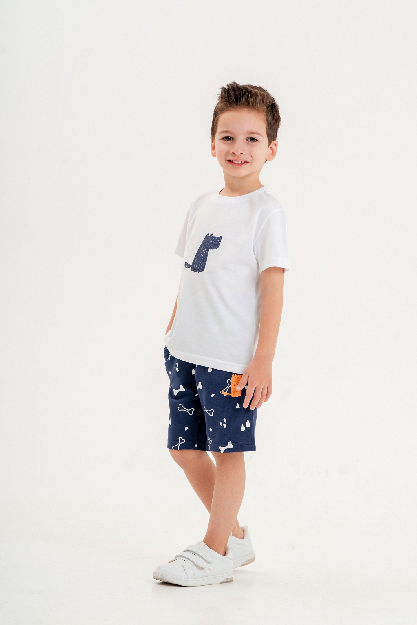 Köpek Baskılı Erkek Çocuk Şort - Tişört Takımı