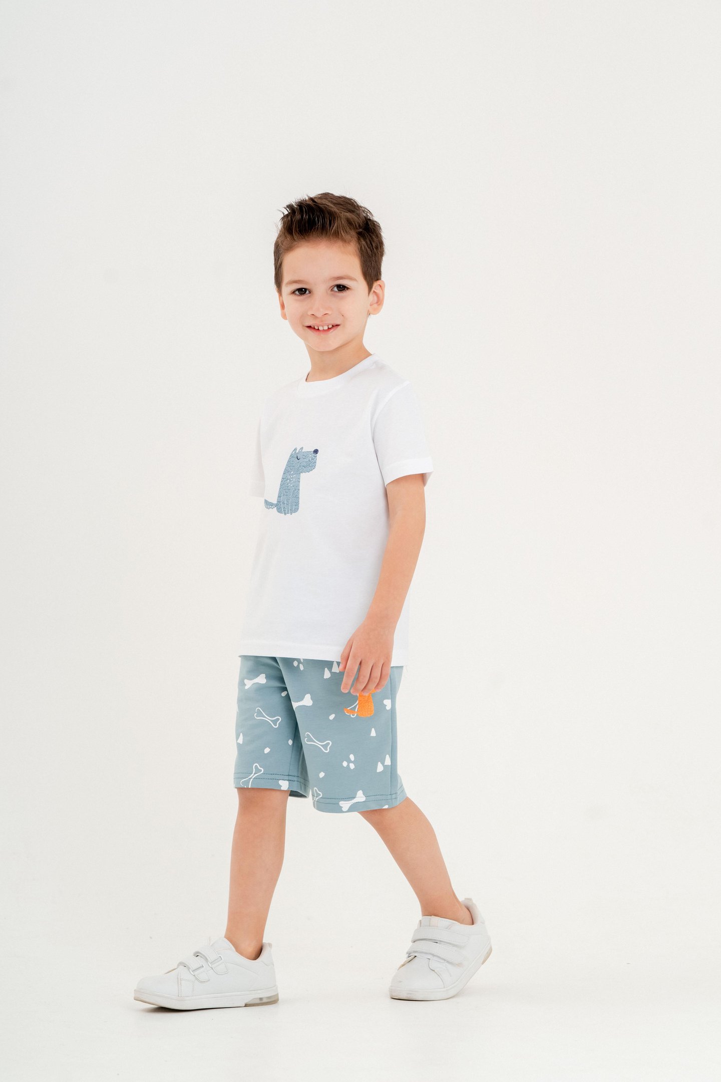 Köpek Baskılı Erkek Çocuk Şort - Tişört Takımı