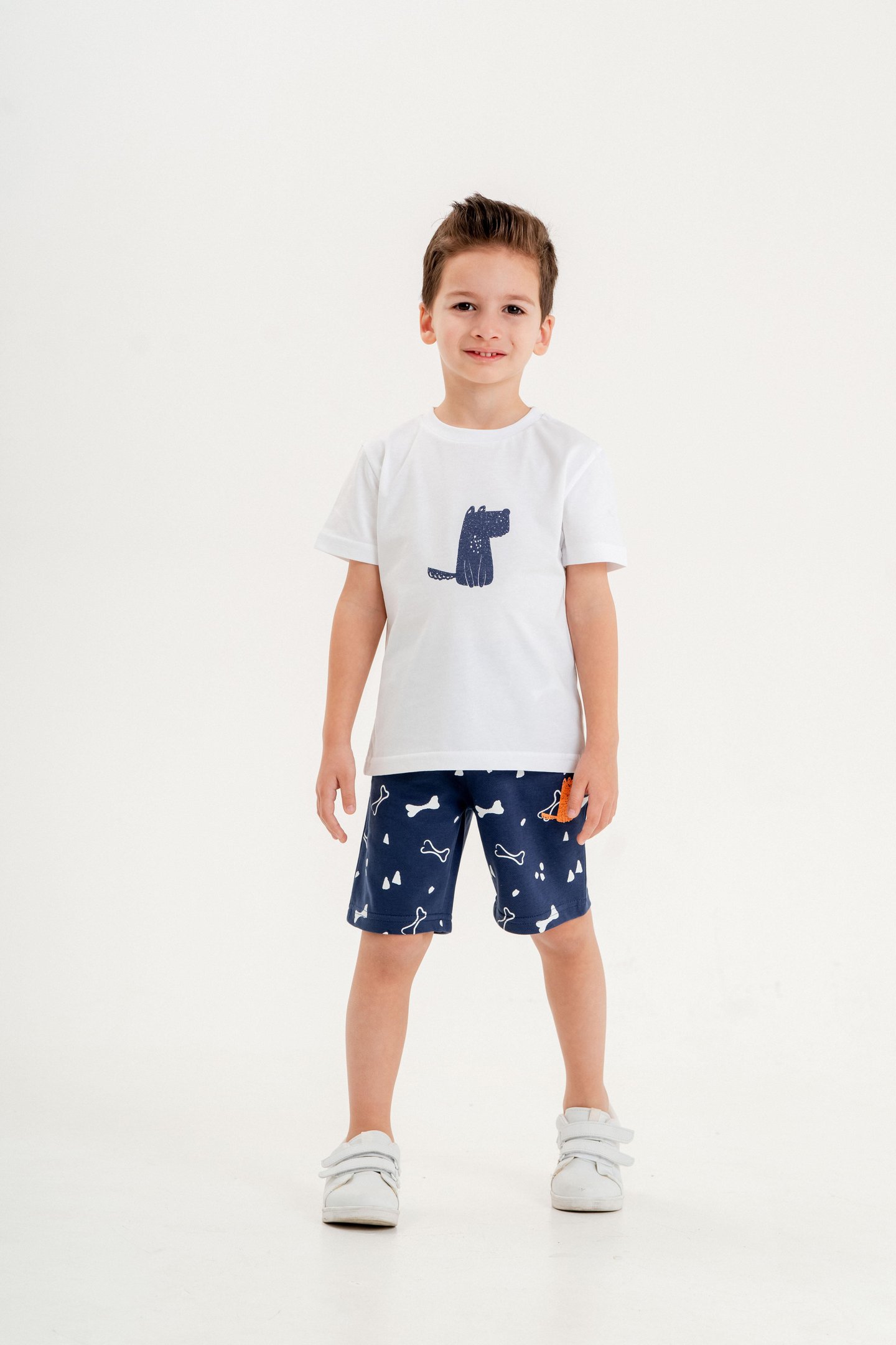 Köpek Baskılı Erkek Çocuk Şort - Tişört Takımı