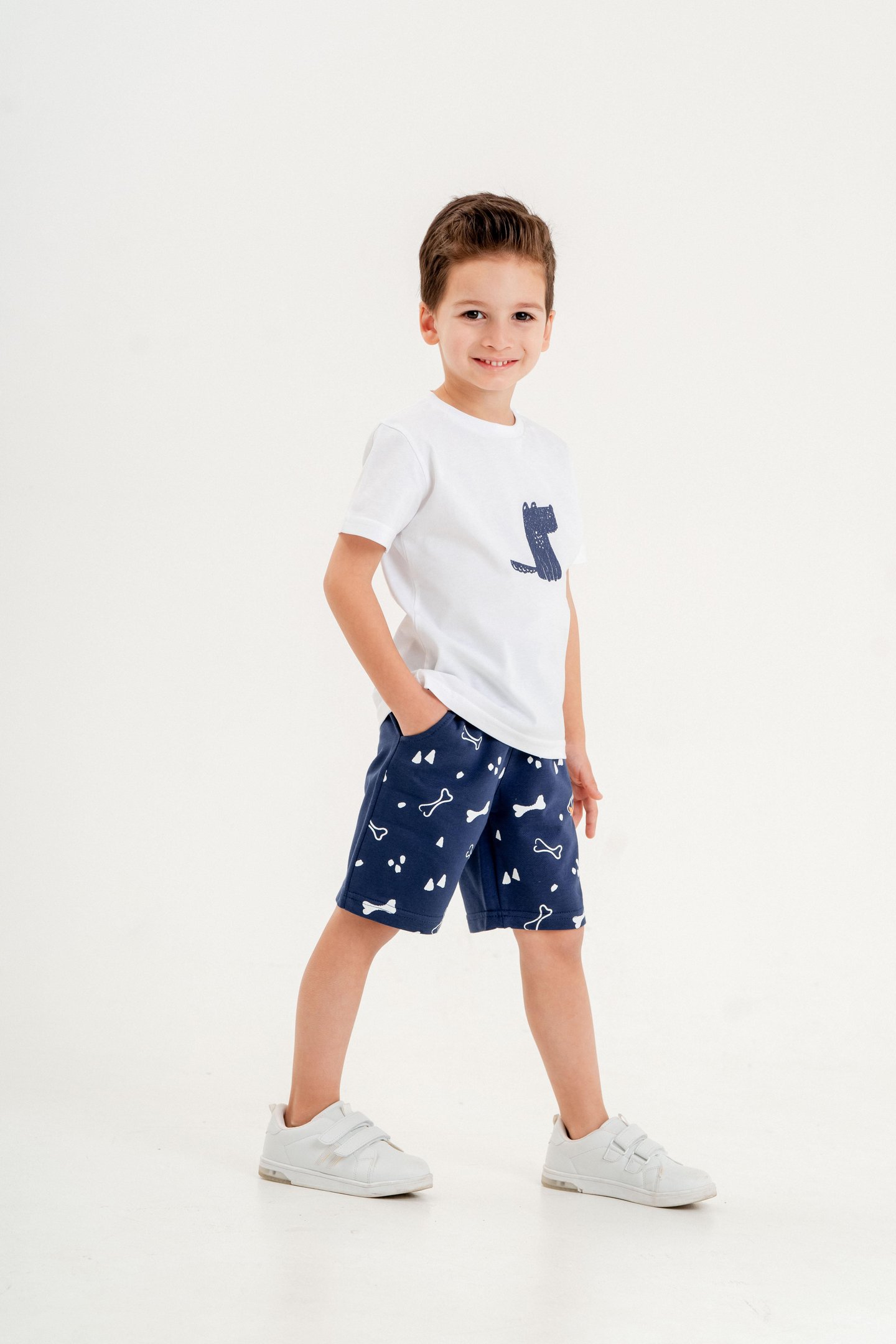 Köpek Baskılı Erkek Çocuk Şort - Tişört Takımı