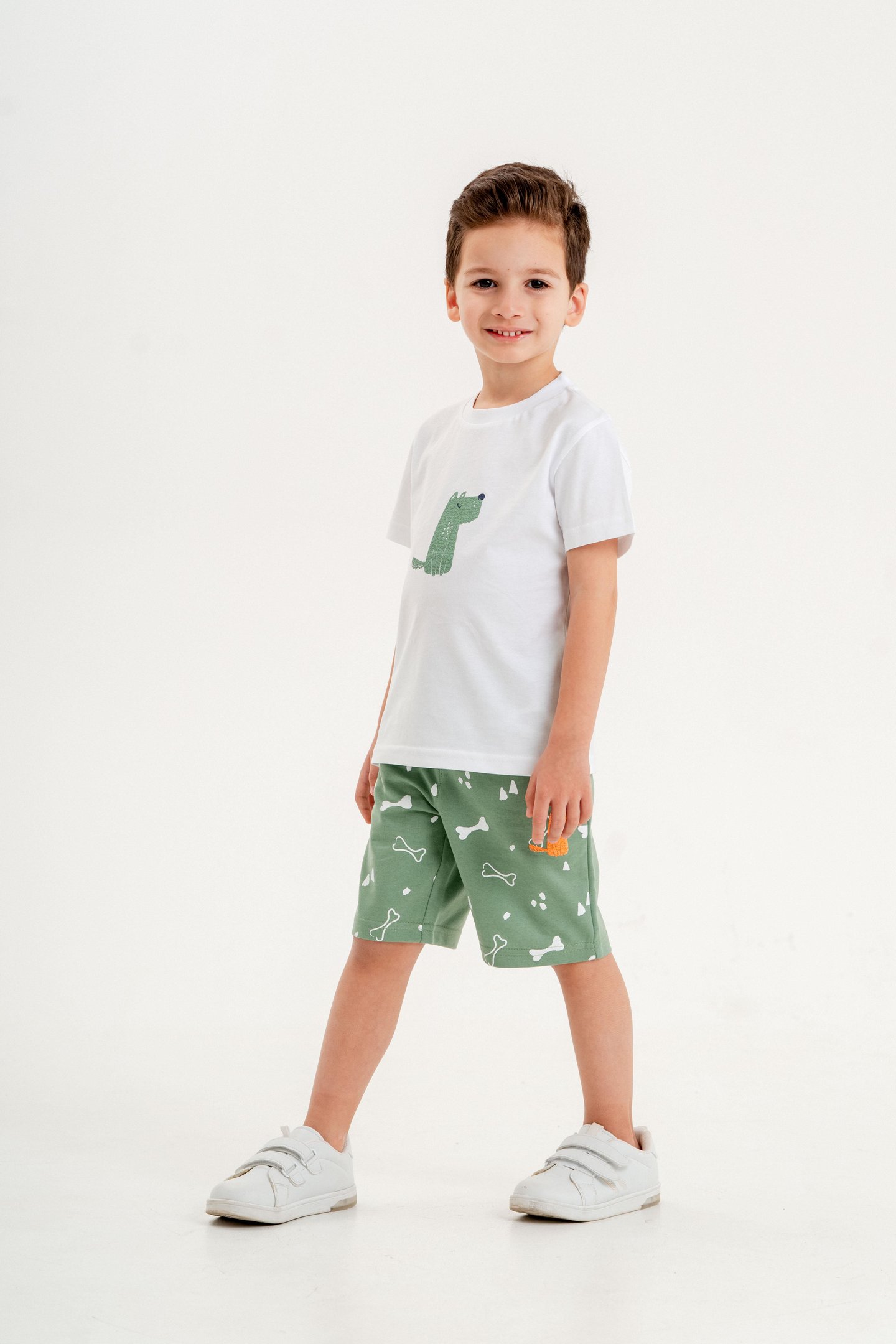 Köpek Baskılı Erkek Çocuk Şort - Tişört Takımı