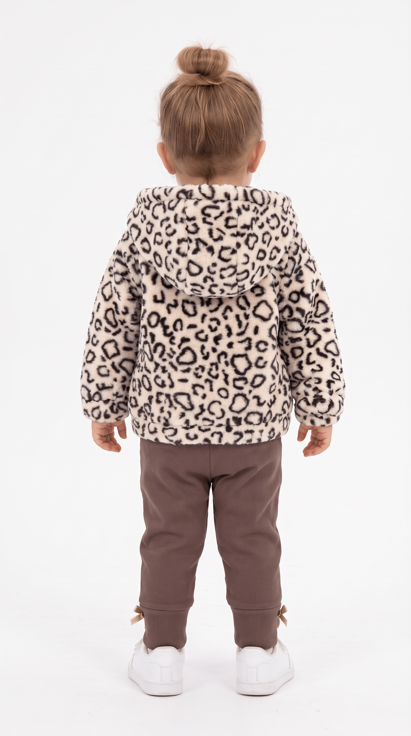 Leopar Desenli Üçlü Kız Bebek Takım
