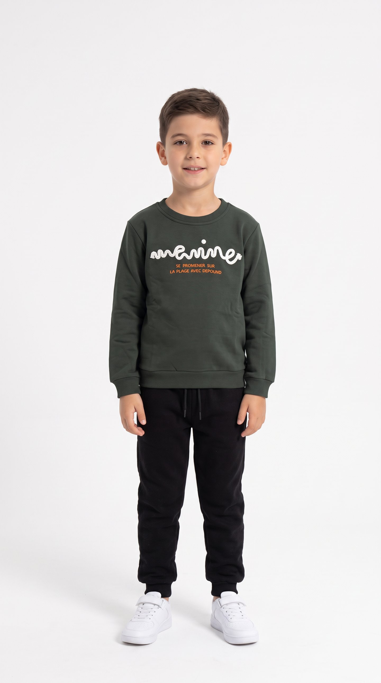 Marine Baskılı Erkek Çocuk Sweat
