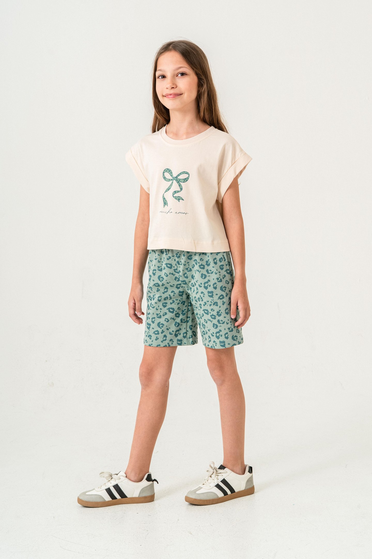 Mucho Amor Baskılı  Kız Çocuk Şort - Tişört Takımı