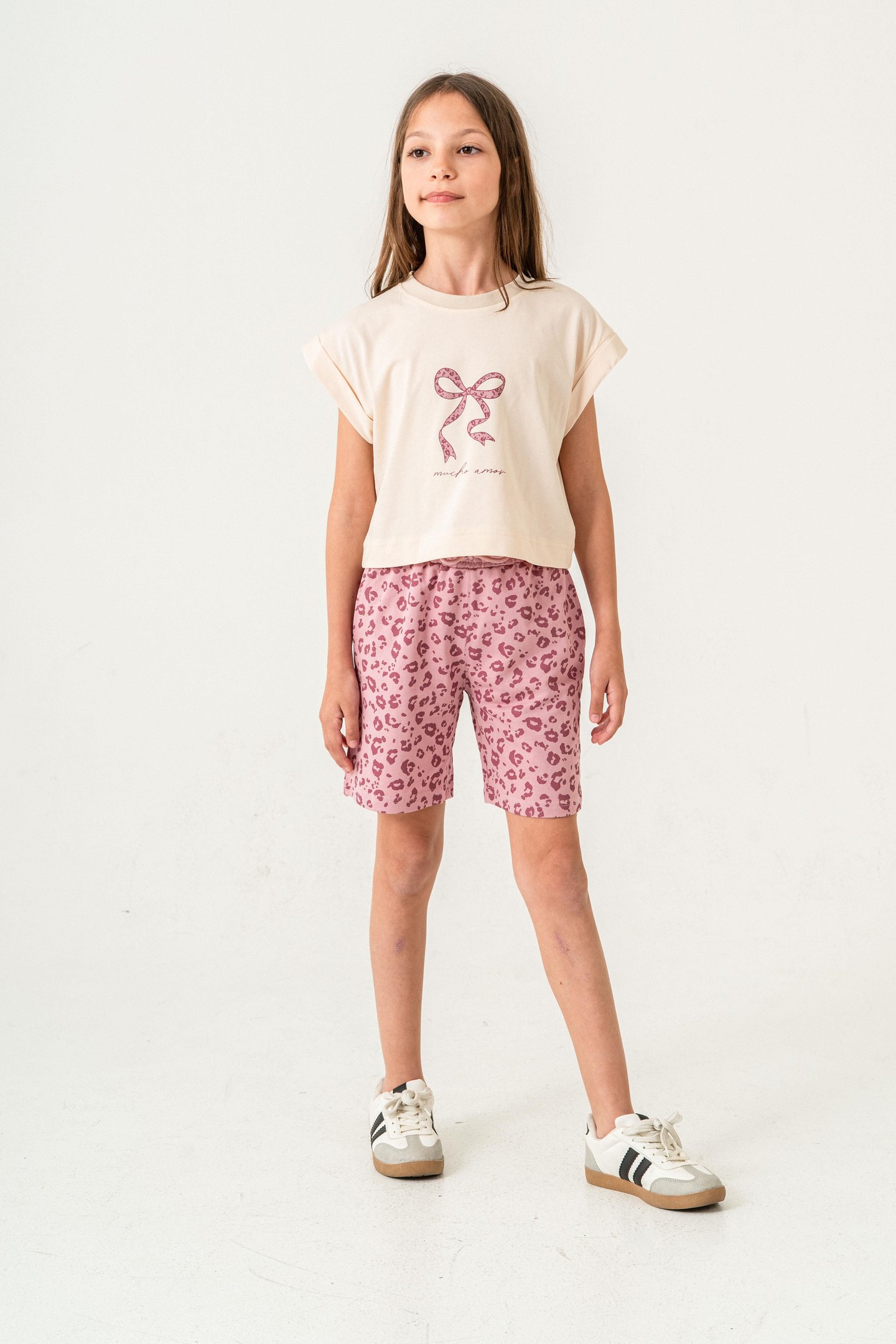 Mucho Amor Baskılı  Kız Çocuk Şort - Tişört Takımı