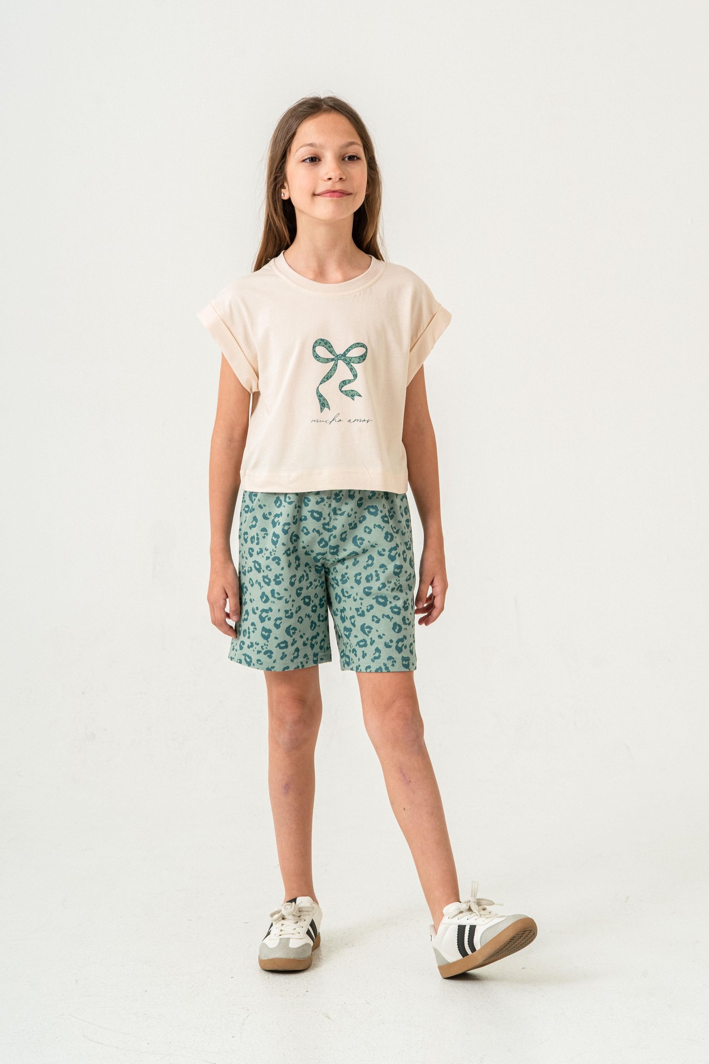 Mucho Amor Baskılı  Kız Çocuk Şort - Tişört Takımı