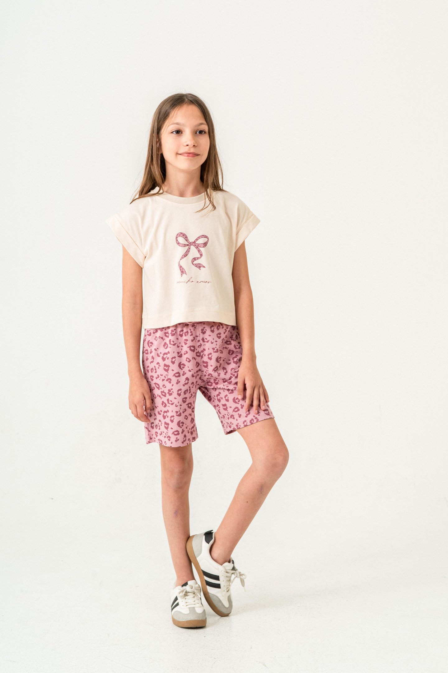 Mucho Amor Baskılı  Kız Çocuk Şort - Tişört Takımı