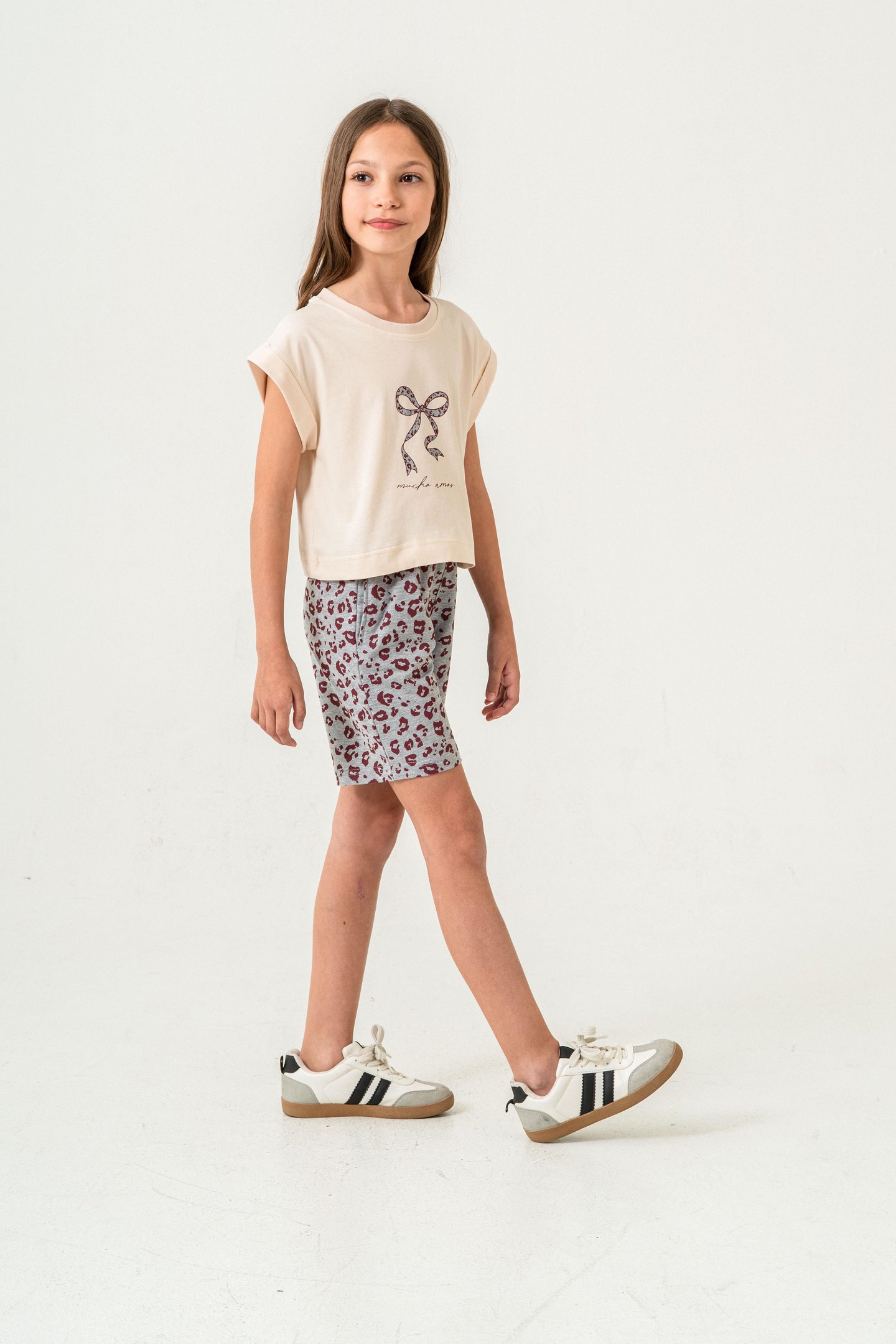 Mucho Amor Baskılı  Kız Çocuk Şort - Tişört Takımı