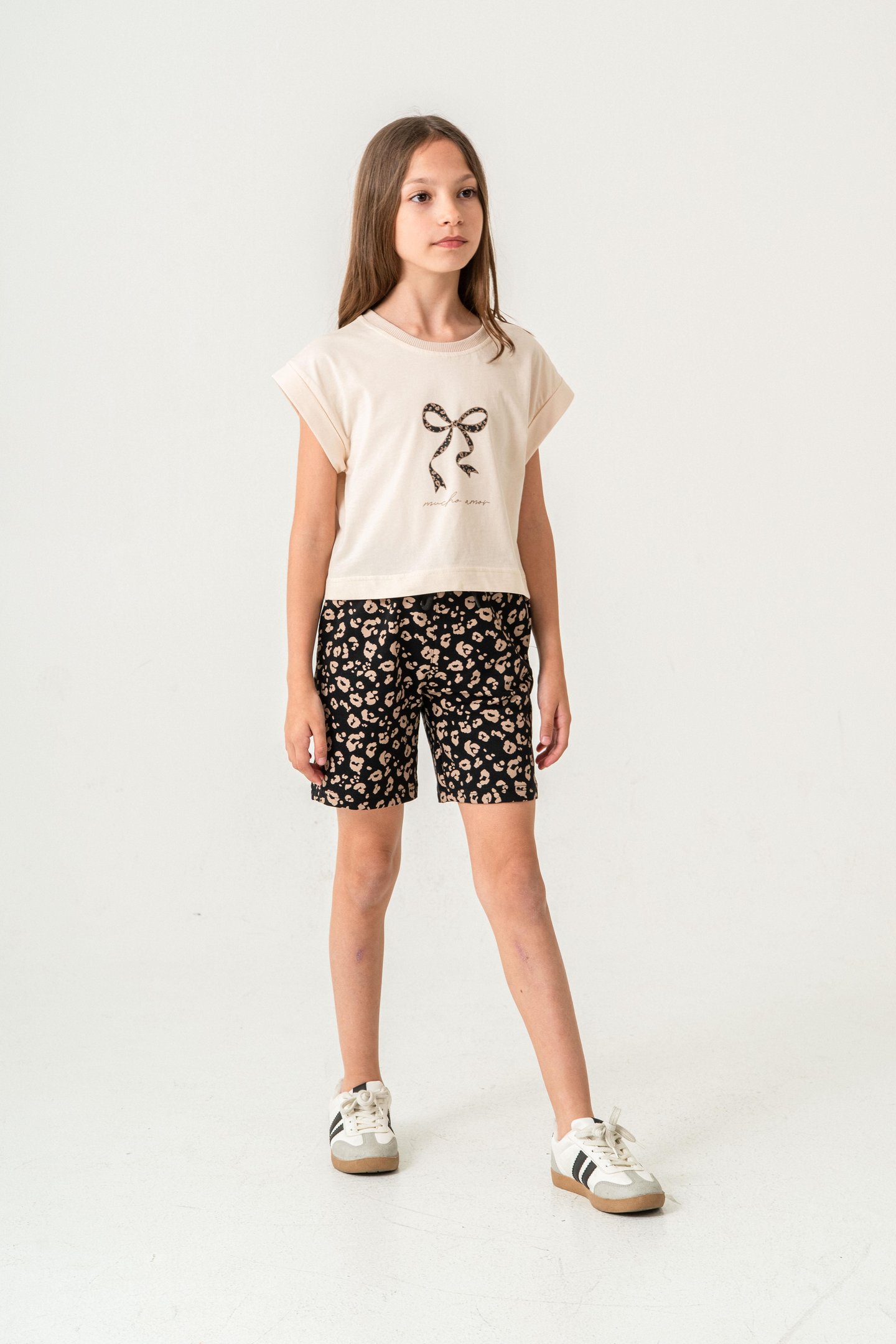 Mucho Amor Baskılı  Kız Çocuk Şort - Tişört Takımı