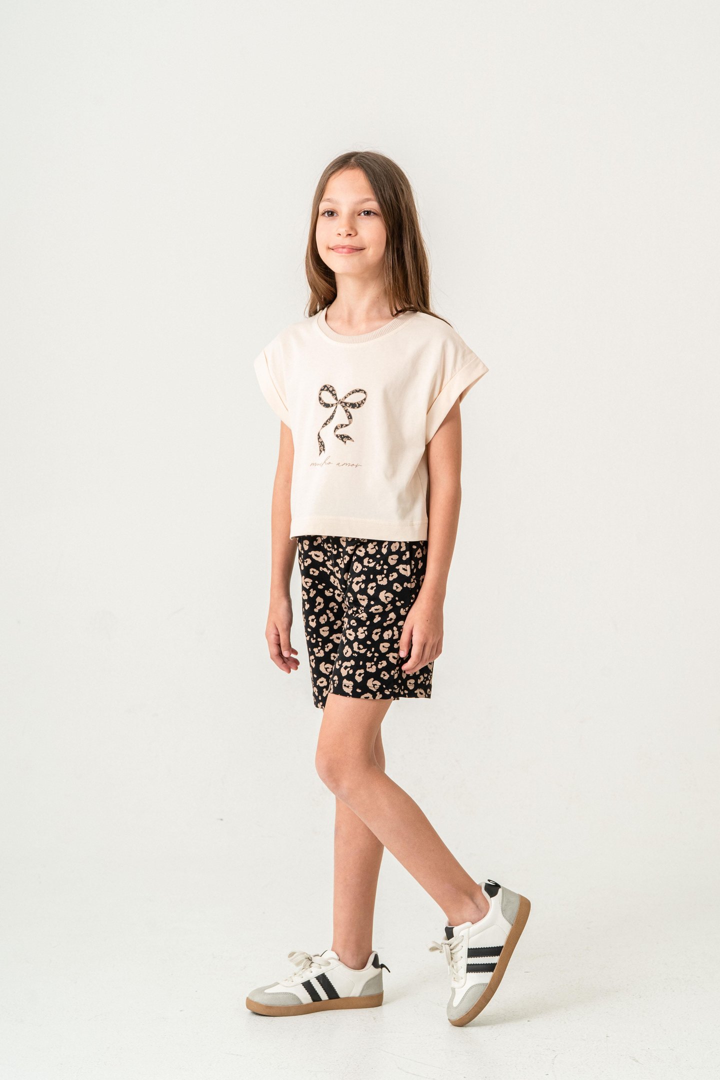 Mucho Amor Baskılı  Kız Çocuk Şort - Tişört Takımı
