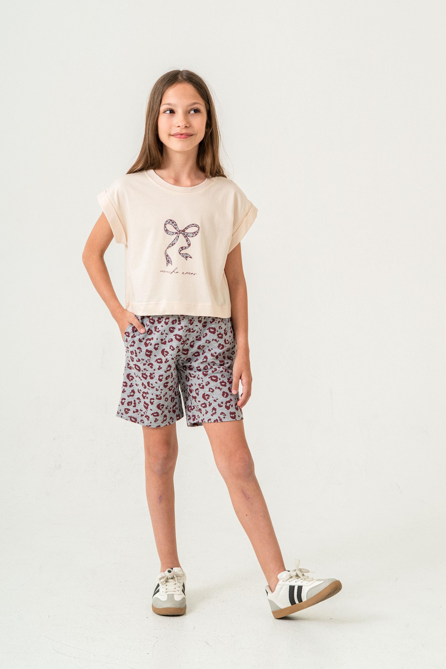 Mucho Amor Baskılı  Kız Çocuk Şort - Tişört Takımı