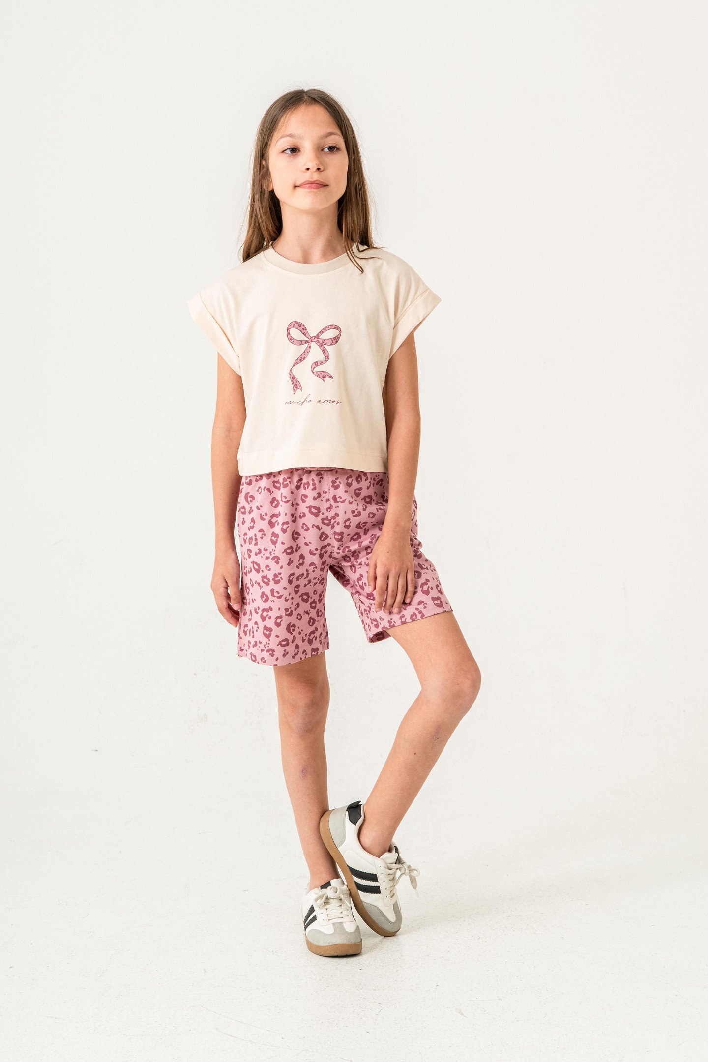 Mucho Amor Baskılı  Kız Çocuk Şort - Tişört Takımı