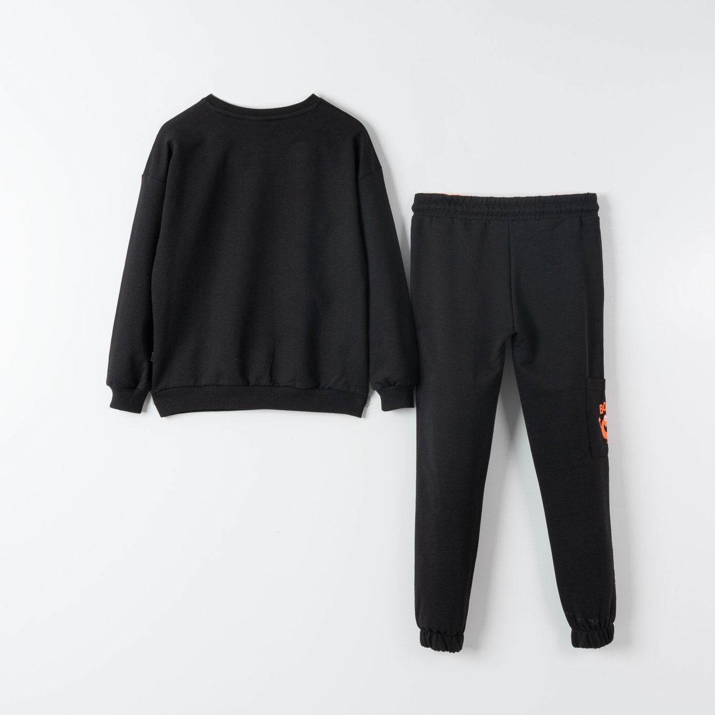 Nakışlı Baskılı Bisiklet Yaka Alt Üst Eşofman Takımı