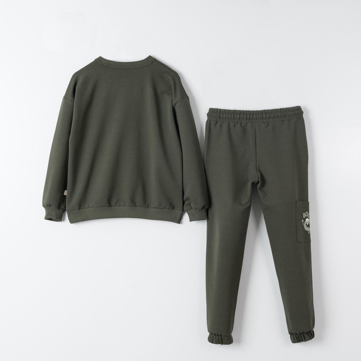 Nakışlı Baskılı Bisiklet Yaka Alt Üst Eşofman Takımı