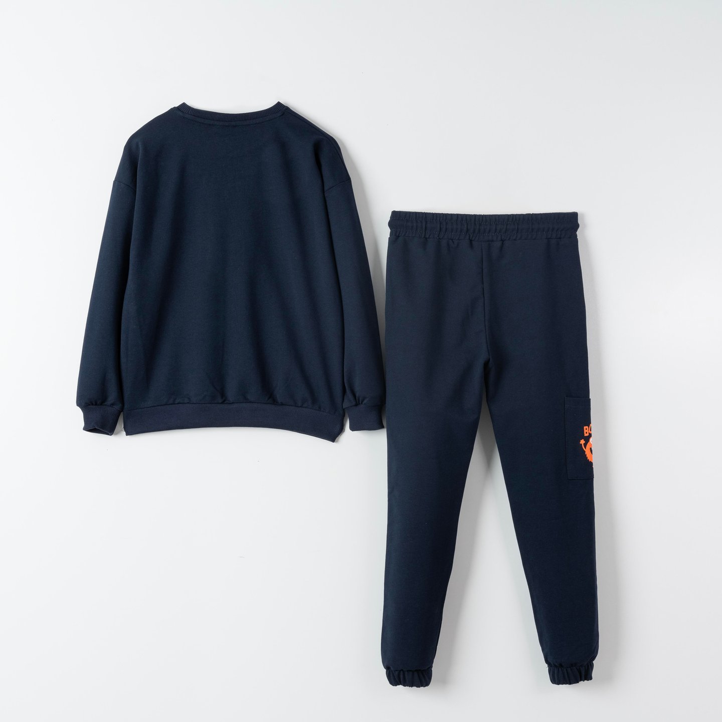 Nakışlı Baskılı Bisiklet Yaka Alt Üst Eşofman Takımı