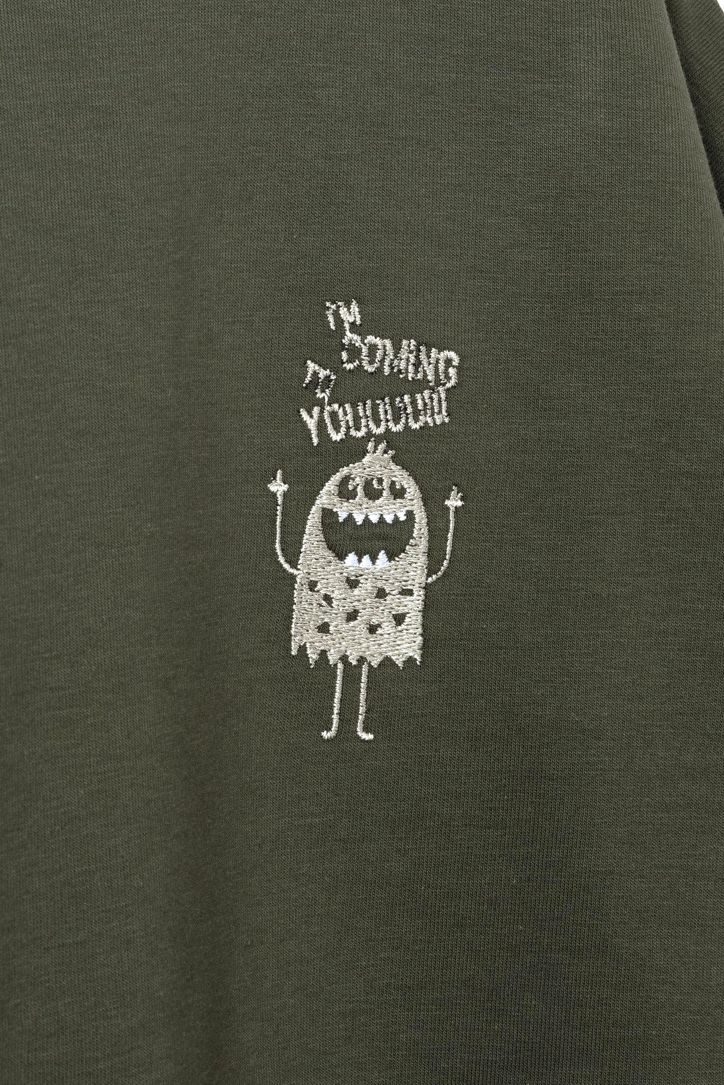 Nakışlı Baskılı Bisiklet Yaka Alt Üst Eşofman Takımı