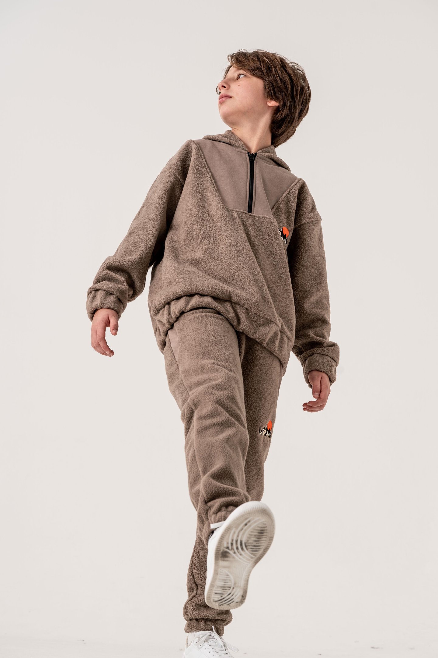 Nakışlı Polar Erkek Çocuk Alt-Üst Eşofman Takımı