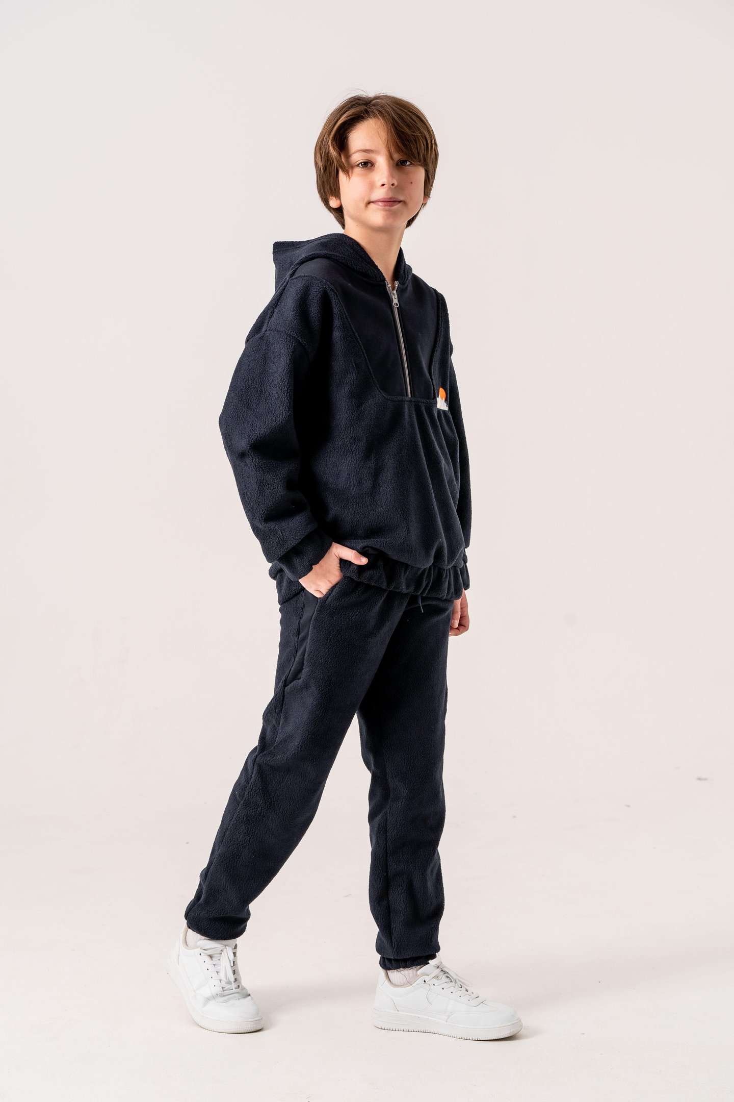 Nakışlı Polar Erkek Çocuk Alt-Üst Eşofman Takımı