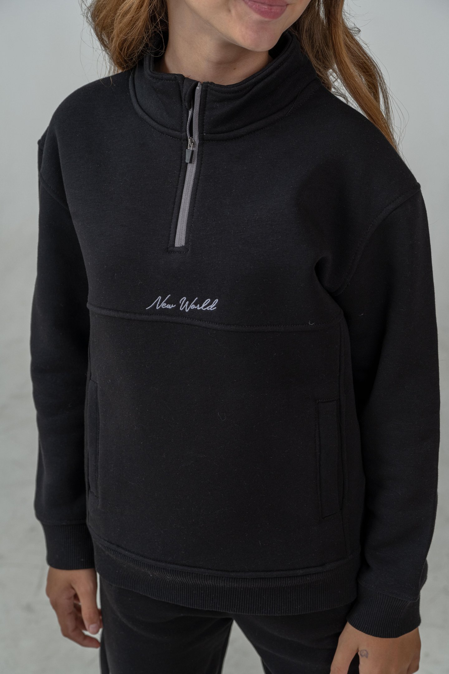 New World Nakışlı Polar Kız Çocuk Alt Üst Eşofman Takımı