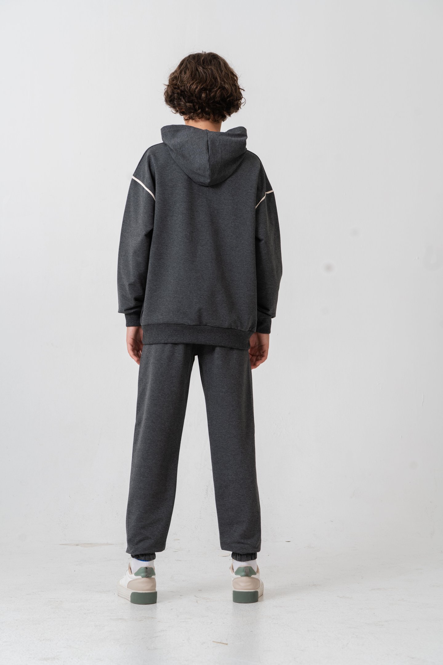 New York Brooklyn Baskılı Kanguru Cepli Yan Biyeli Erkek Çocuk Alt Üst Eşofman Takımı