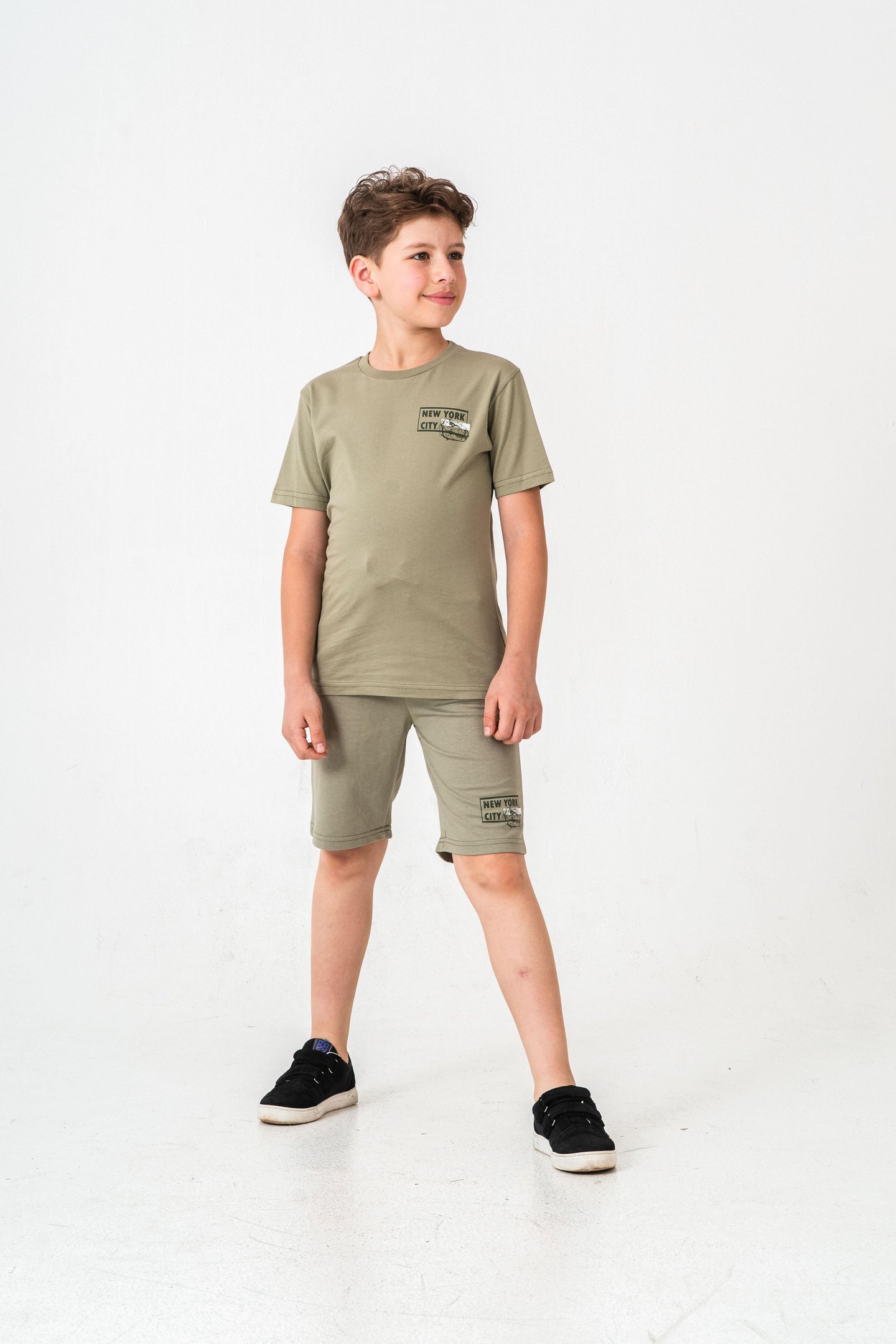 New York City Baskılı  Erkek Çocuk Şort - Tişört Takımı