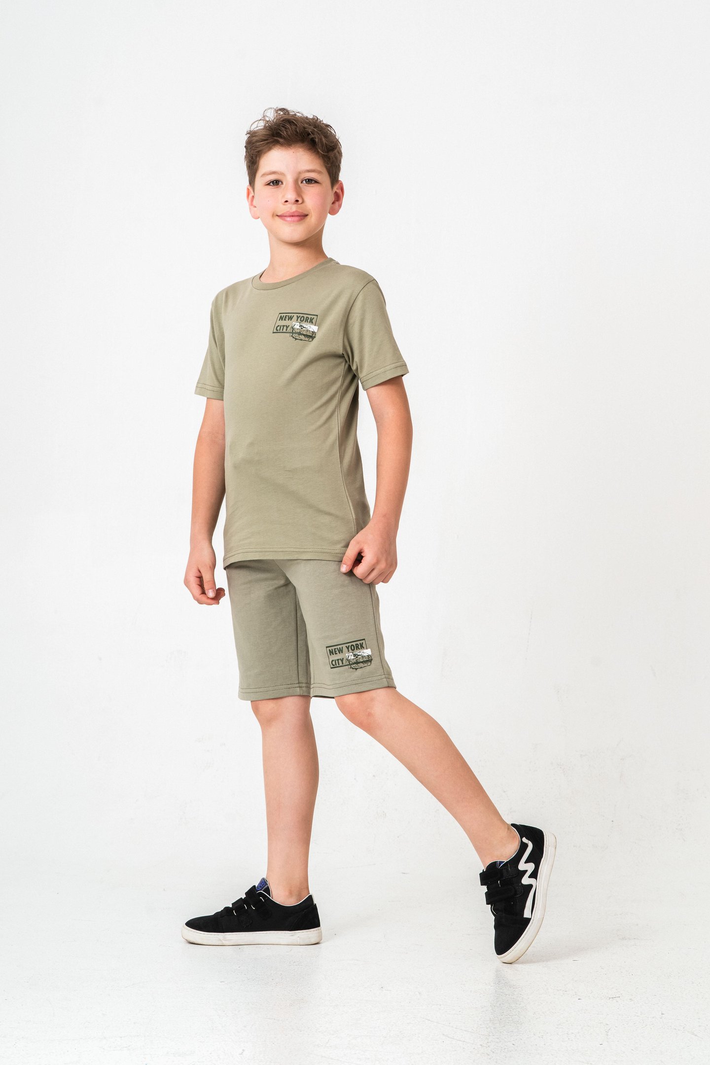 New York City Baskılı  Erkek Çocuk Şort - Tişört Takımı