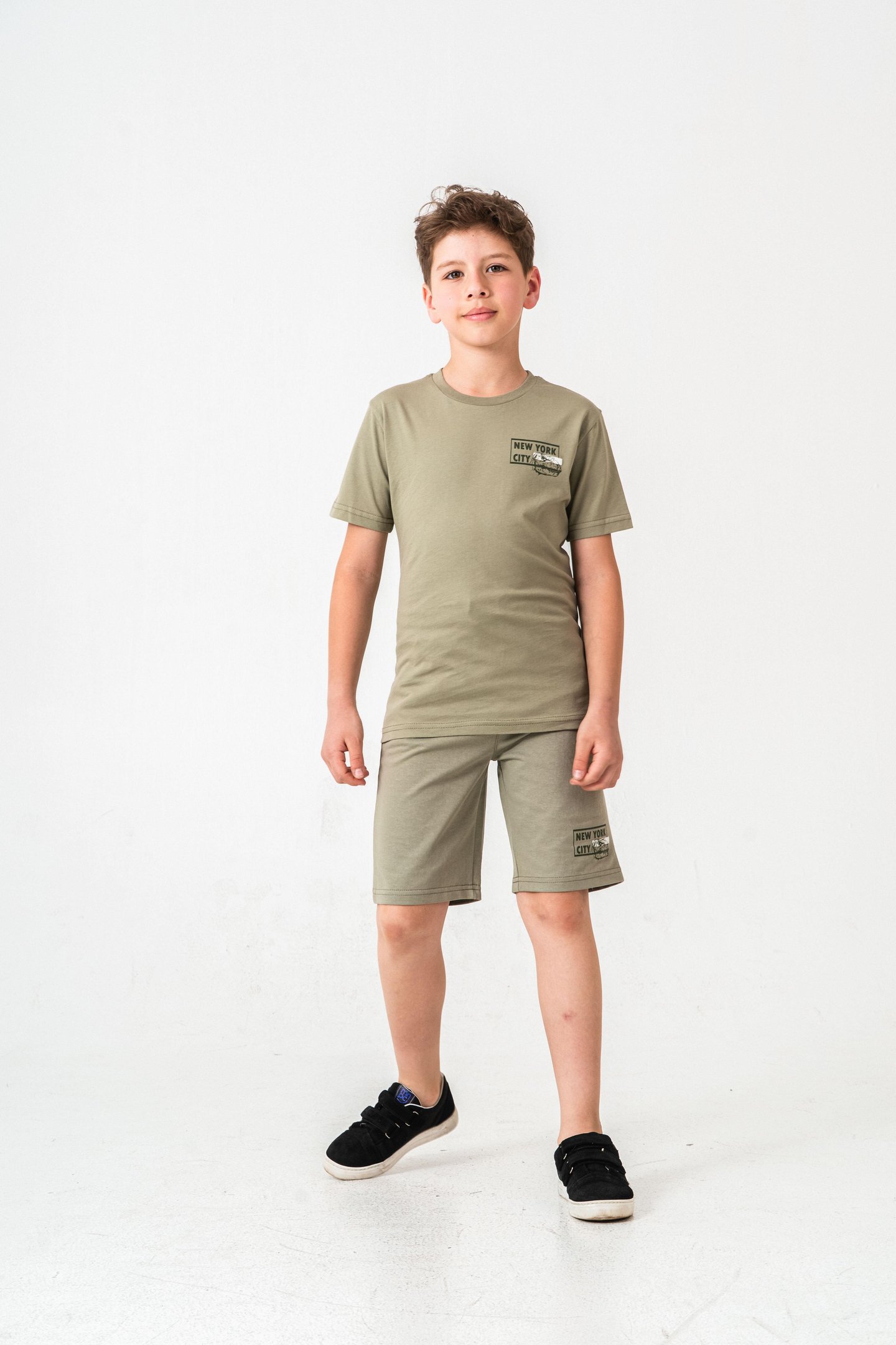 New York City Baskılı  Erkek Çocuk Şort - Tişört Takımı