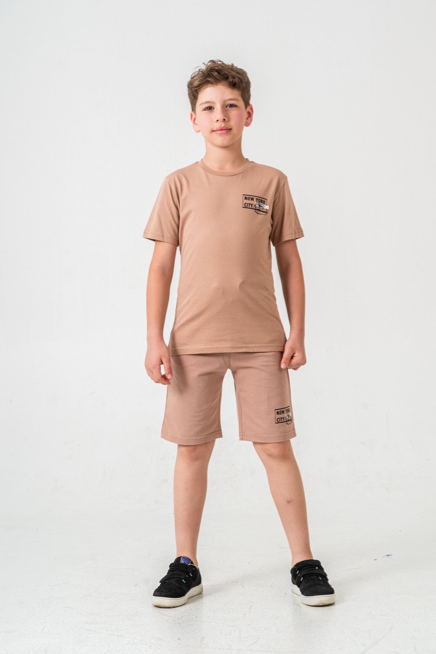 New York City Baskılı  Erkek Çocuk Şort - Tişört Takımı