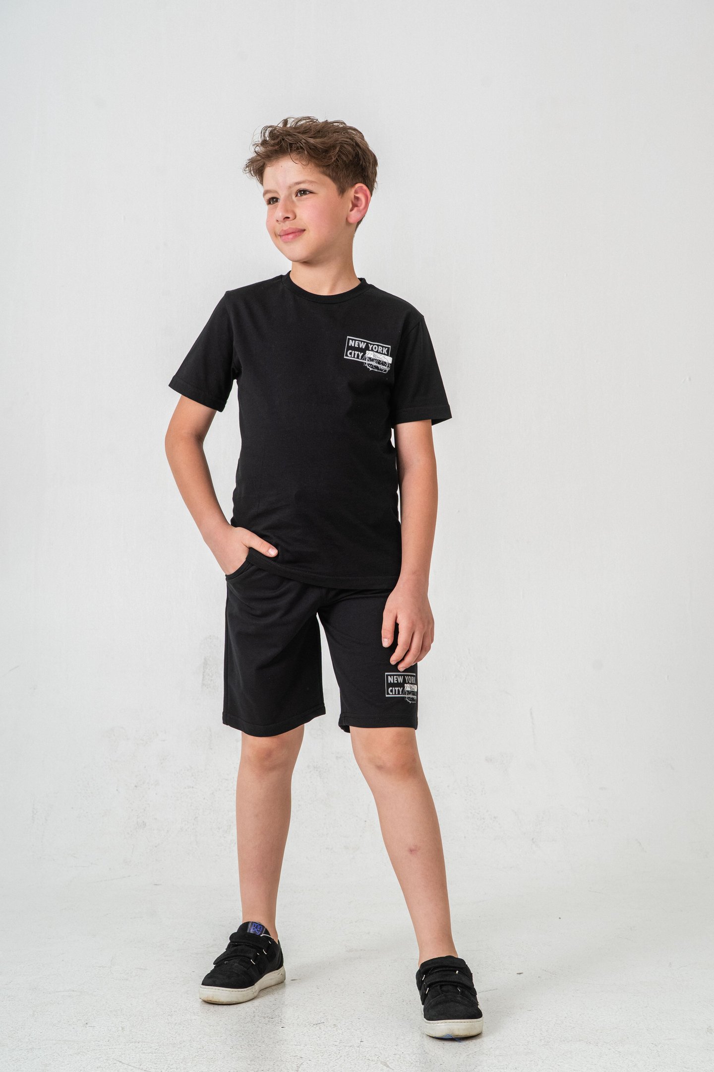 New York City Baskılı  Erkek Çocuk Şort - Tişört Takımı