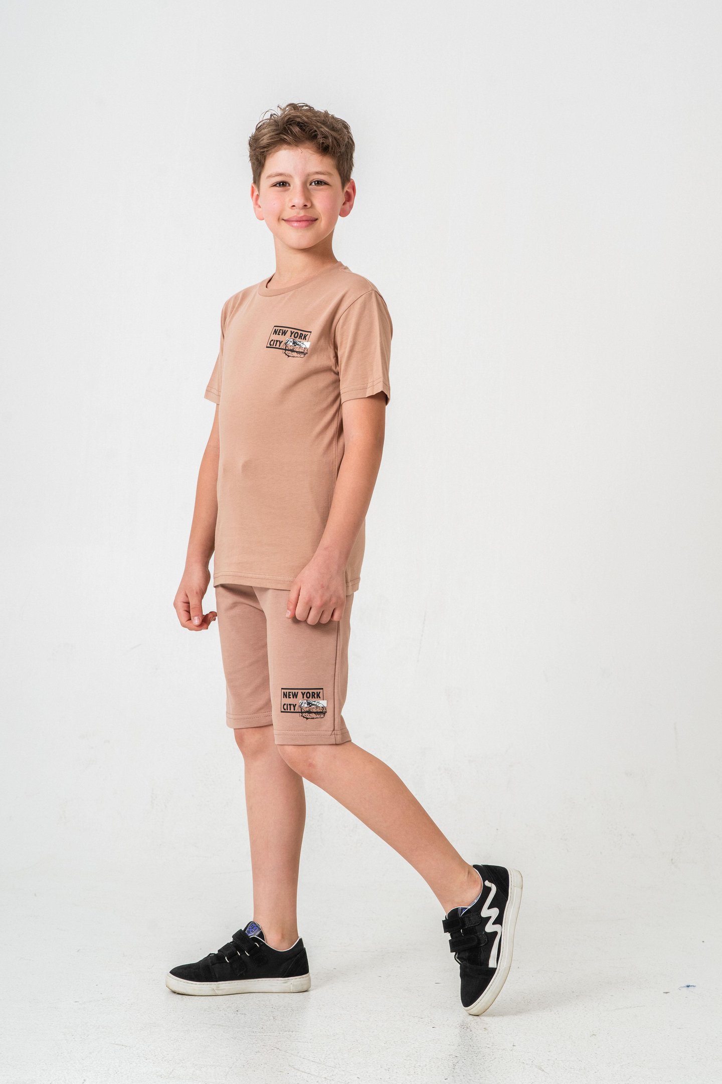 New York City Baskılı  Erkek Çocuk Şort - Tişört Takımı
