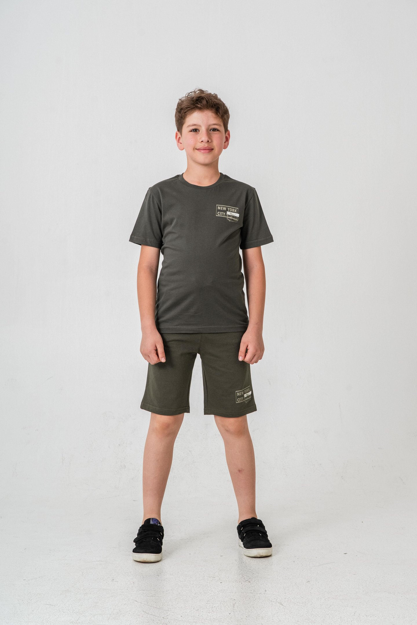 New York City Baskılı  Erkek Çocuk Şort - Tişört Takımı