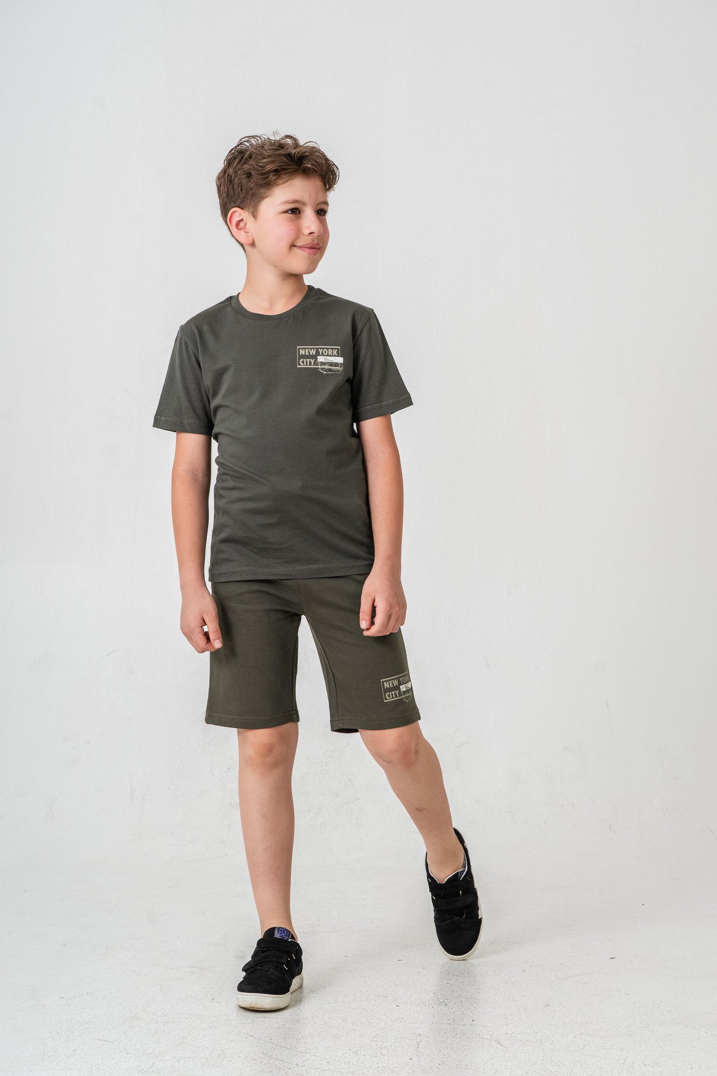 New York City Baskılı  Erkek Çocuk Şort - Tişört Takımı