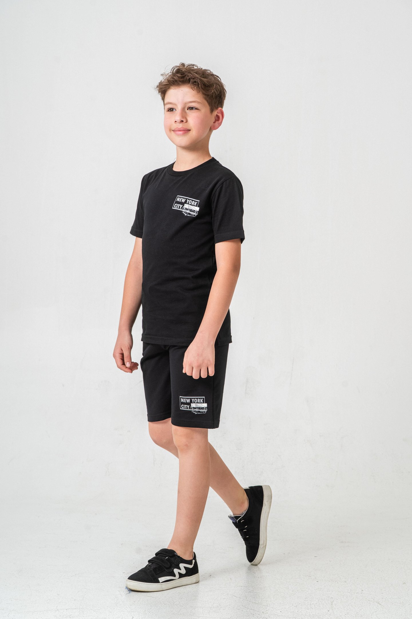 New York City Baskılı  Erkek Çocuk Şort - Tişört Takımı
