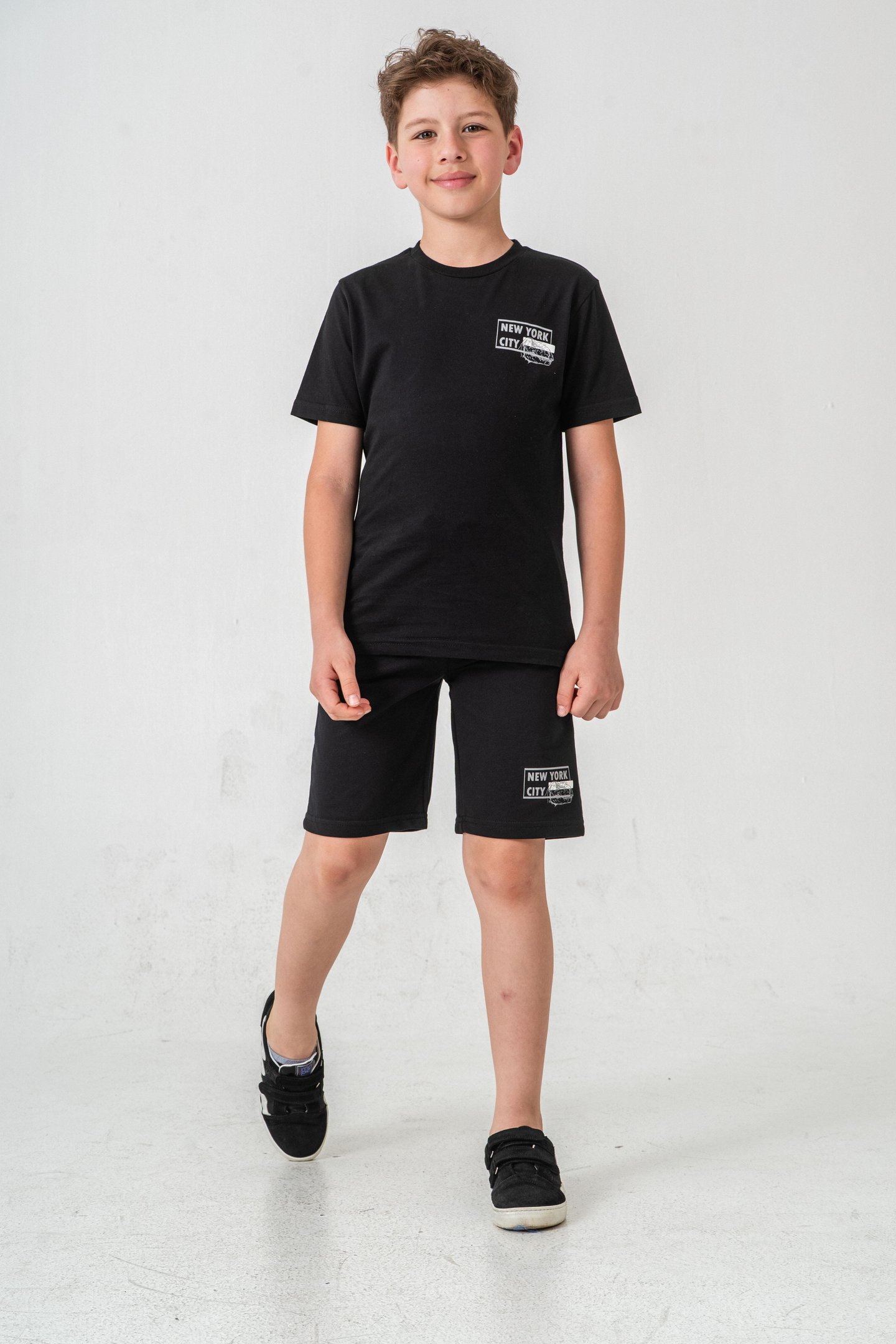 New York City Baskılı  Erkek Çocuk Şort - Tişört Takımı
