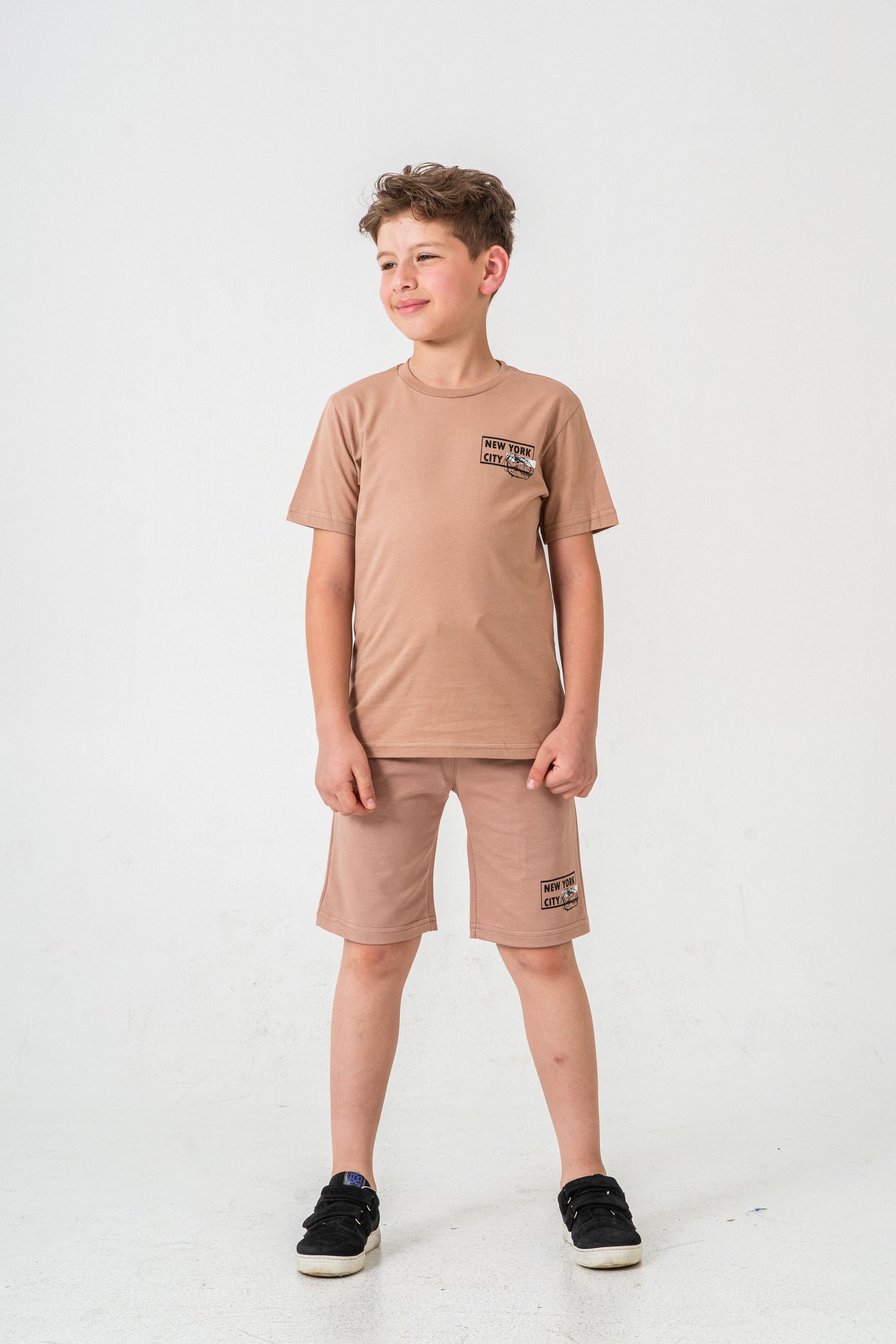 New York City Baskılı  Erkek Çocuk Şort - Tişört Takımı