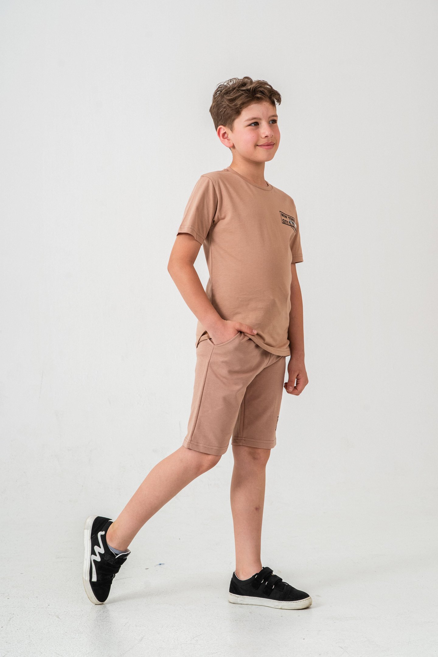 New York City Baskılı  Erkek Çocuk Şort - Tişört Takımı