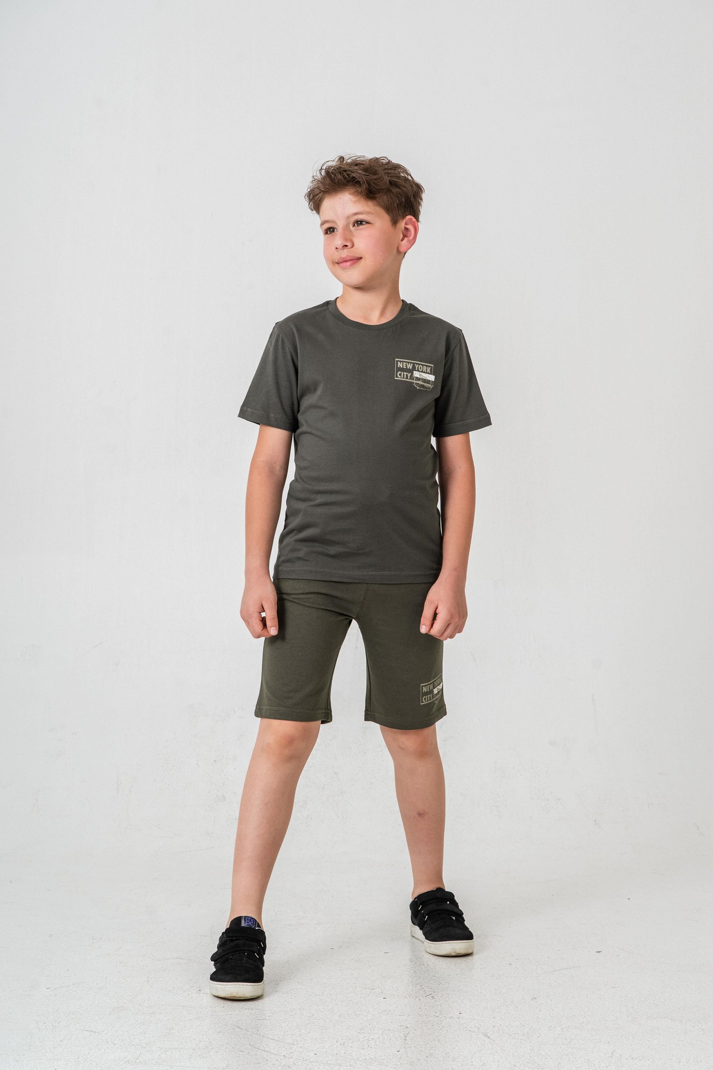 New York City Baskılı  Erkek Çocuk Şort - Tişört Takımı