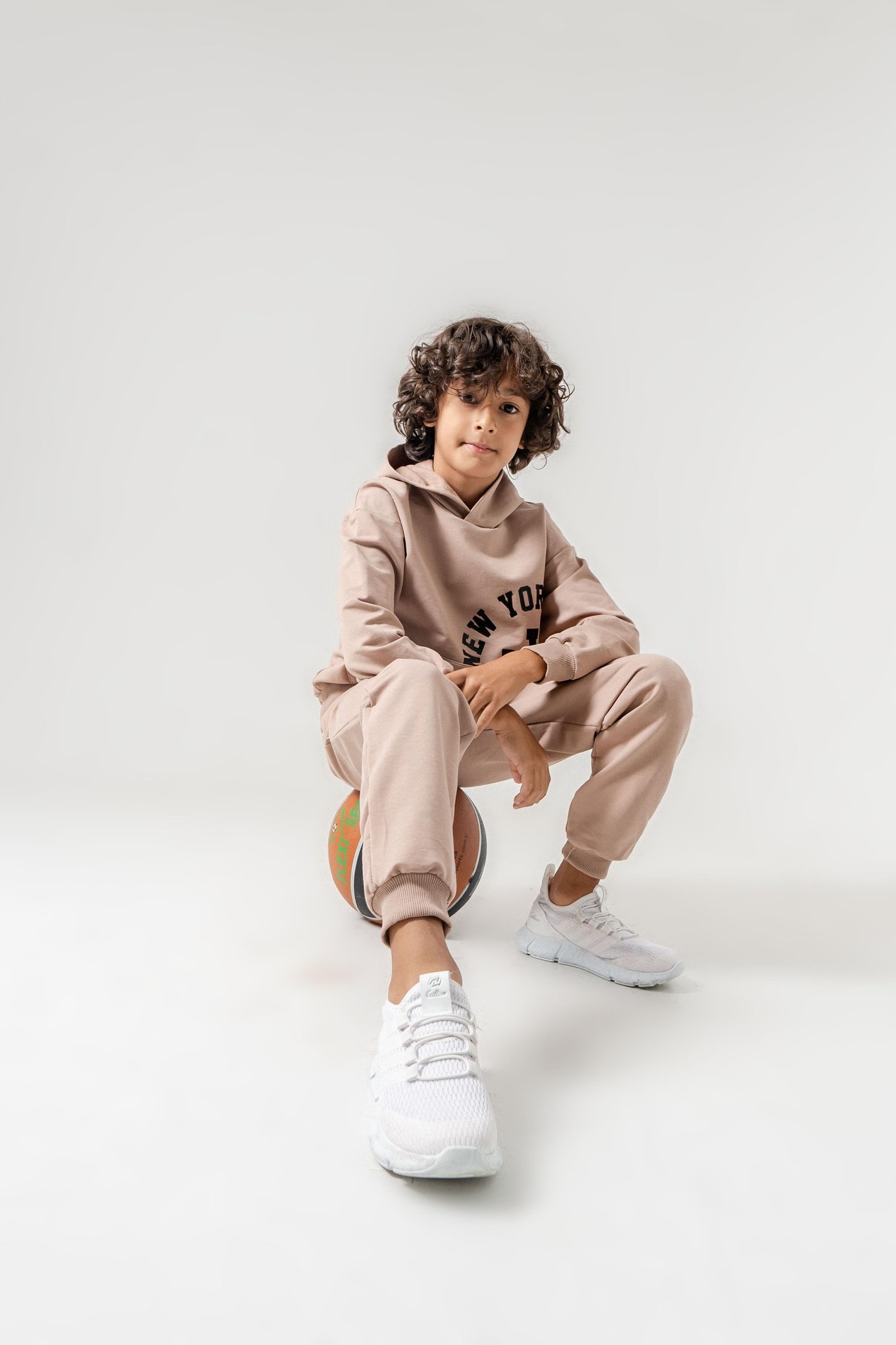 New York City Baskılı Kanguru Cep Detaylı Kapüşonlu Erkek Çocuk Alt-Üst Eşofman Takımı