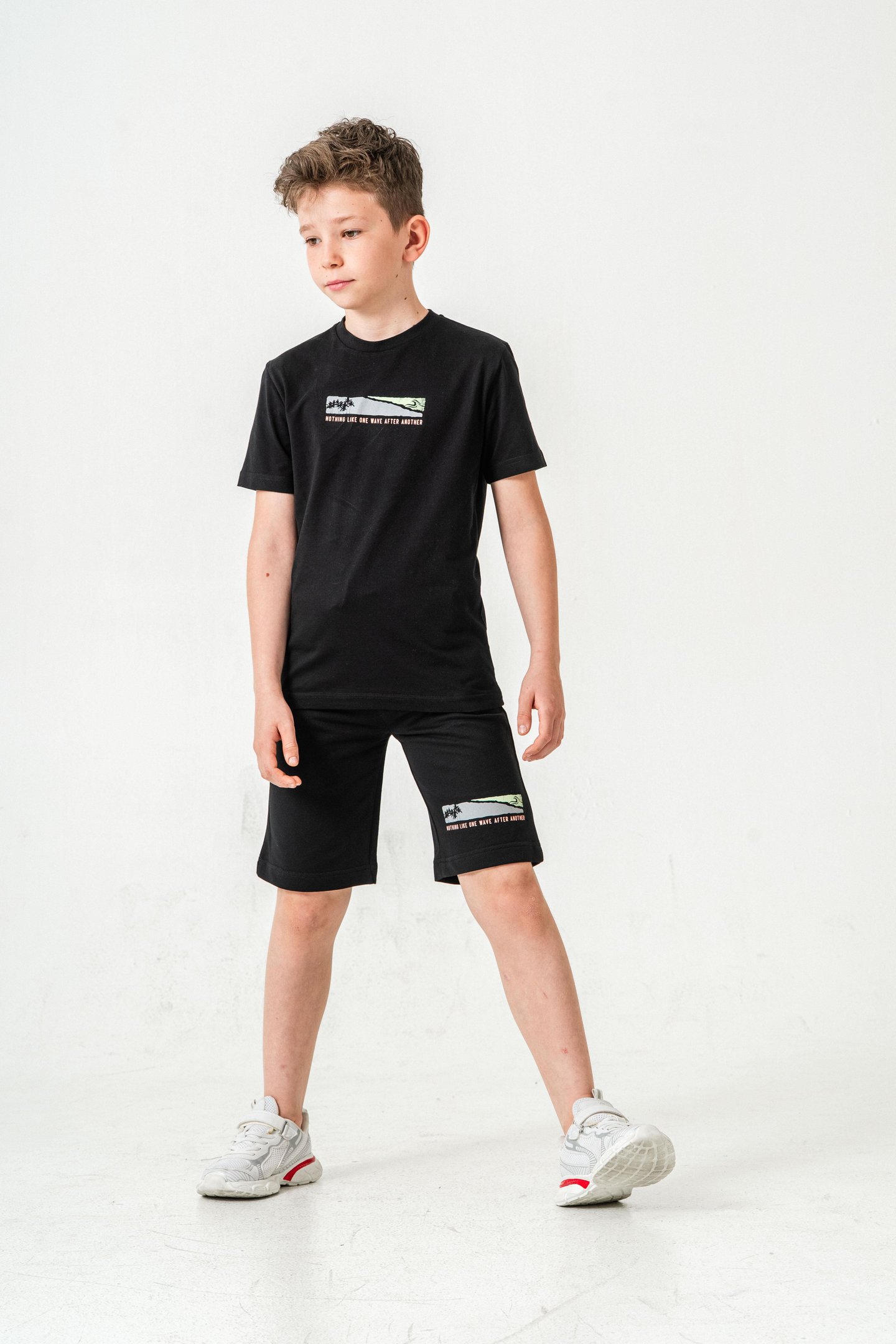 Nothing Like One Wave After Another Baskılı  Erkek Çocuk Şort - Tişört Takımı