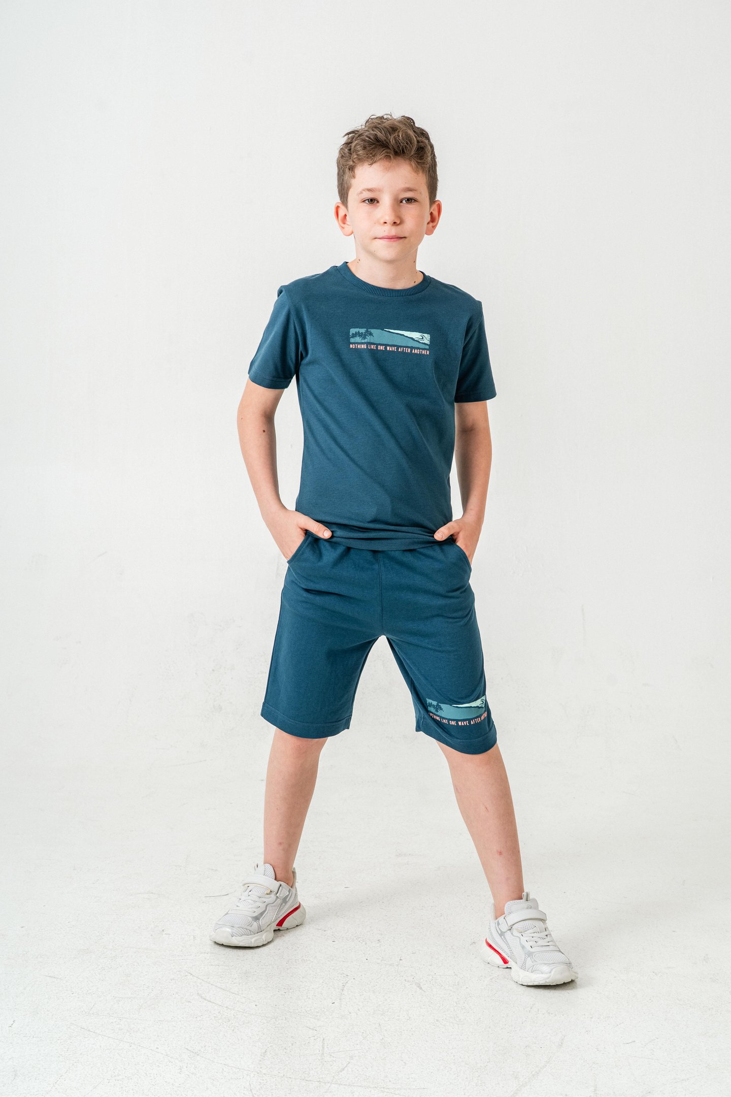 Nothing Like One Wave After Another Baskılı  Erkek Çocuk Şort - Tişört Takımı