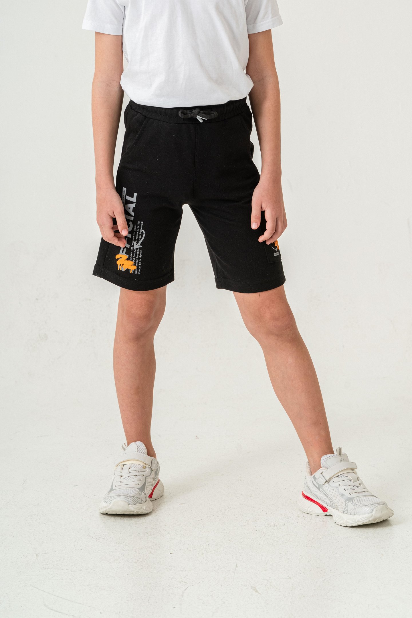 Offical Baskılı Kargo Cepli Erkek Çocuk Şort