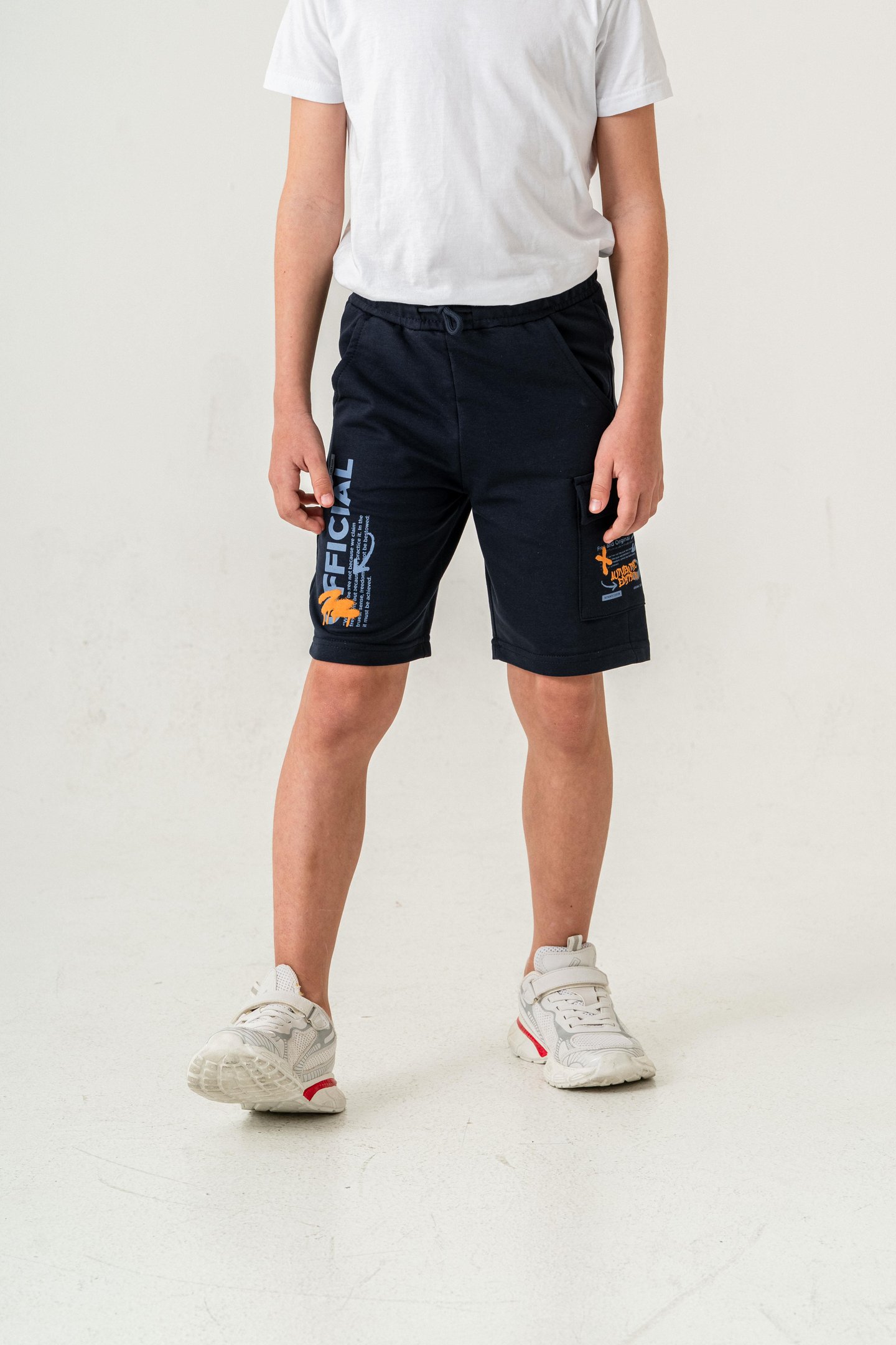 Offical Baskılı Kargo Cepli Erkek Çocuk Şort