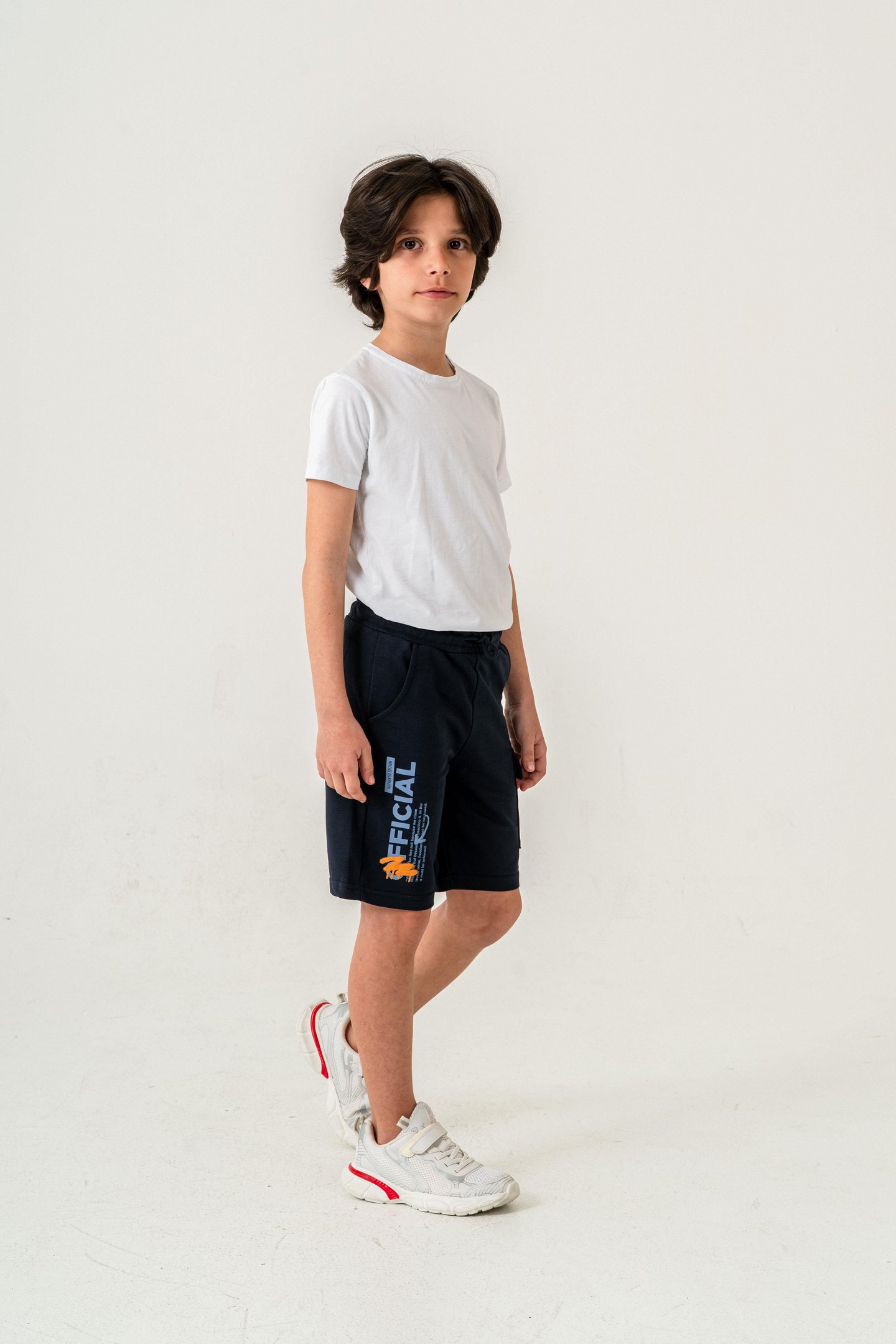 Offical Baskılı Kargo Cepli Erkek Çocuk Şort