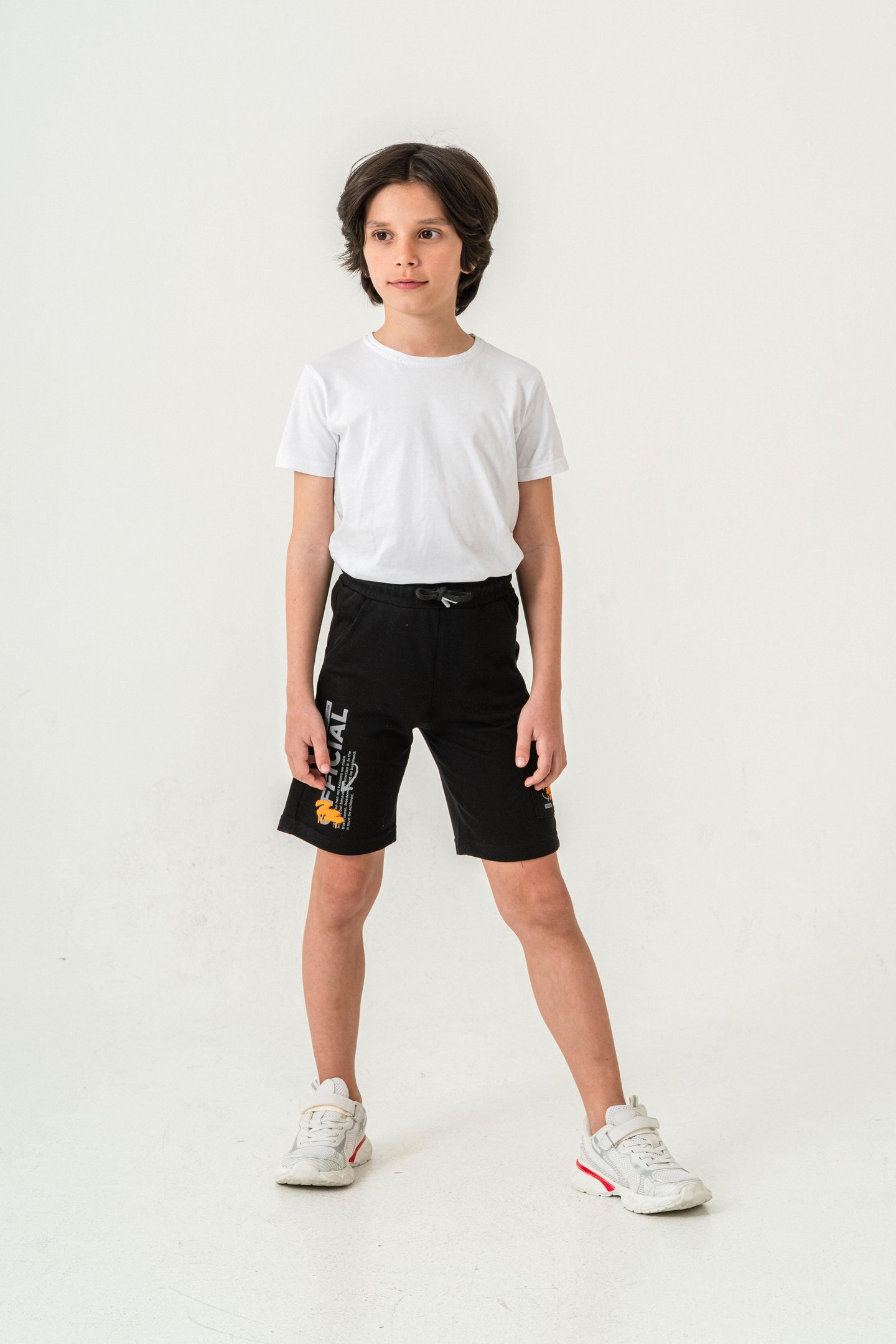 Offical Baskılı Kargo Cepli Erkek Çocuk Şort