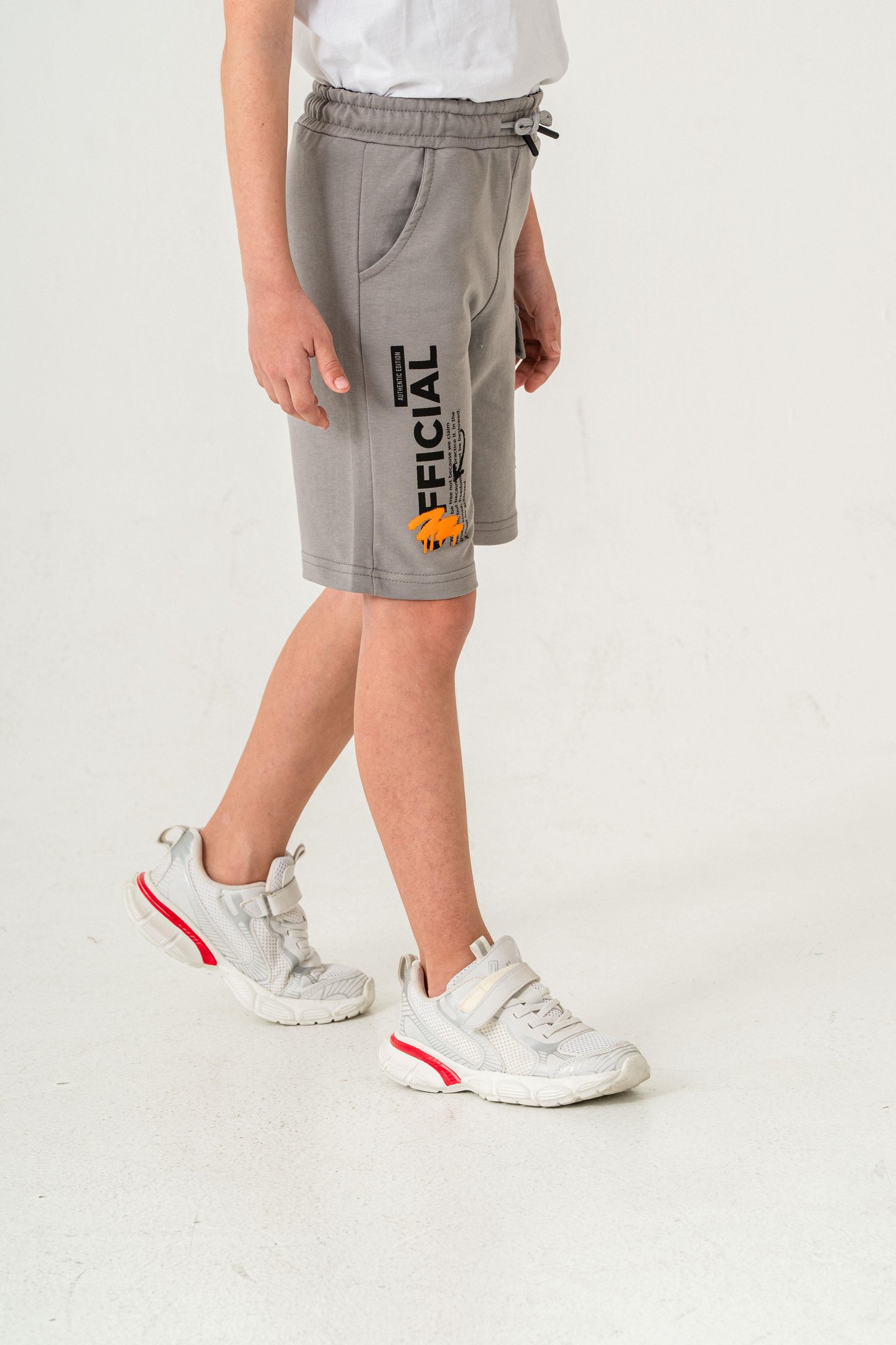 Offical Baskılı Kargo Cepli Erkek Çocuk Şort