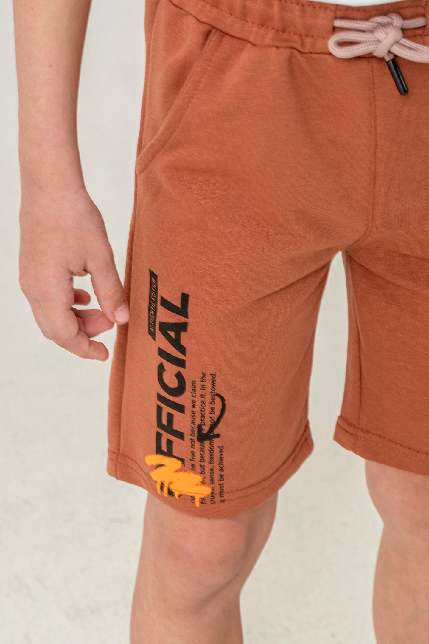 Offical Baskılı Kargo Cepli Erkek Çocuk Şort