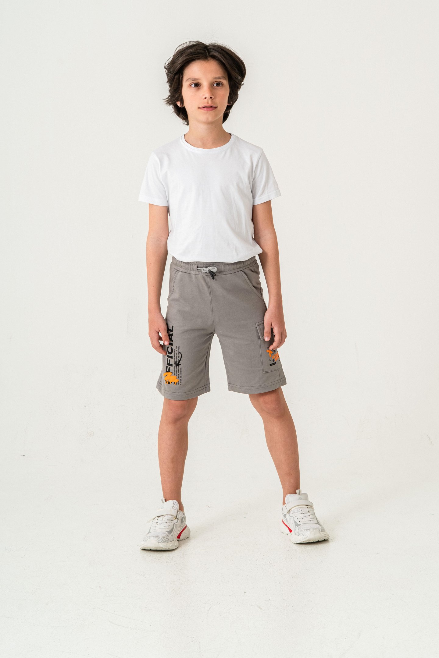 Offical Baskılı Kargo Cepli Erkek Çocuk Şort
