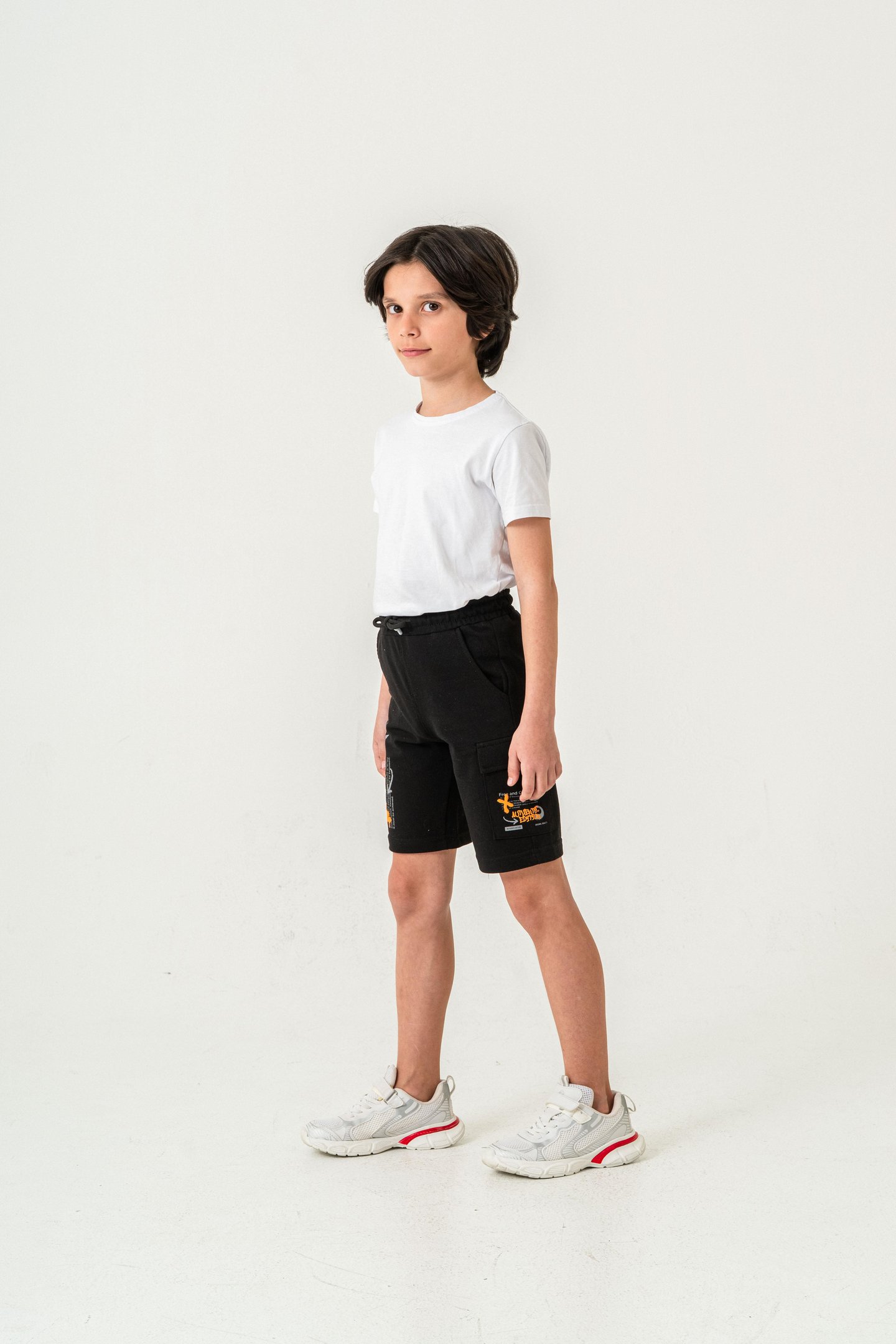 Offical Baskılı Kargo Cepli Erkek Çocuk Şort